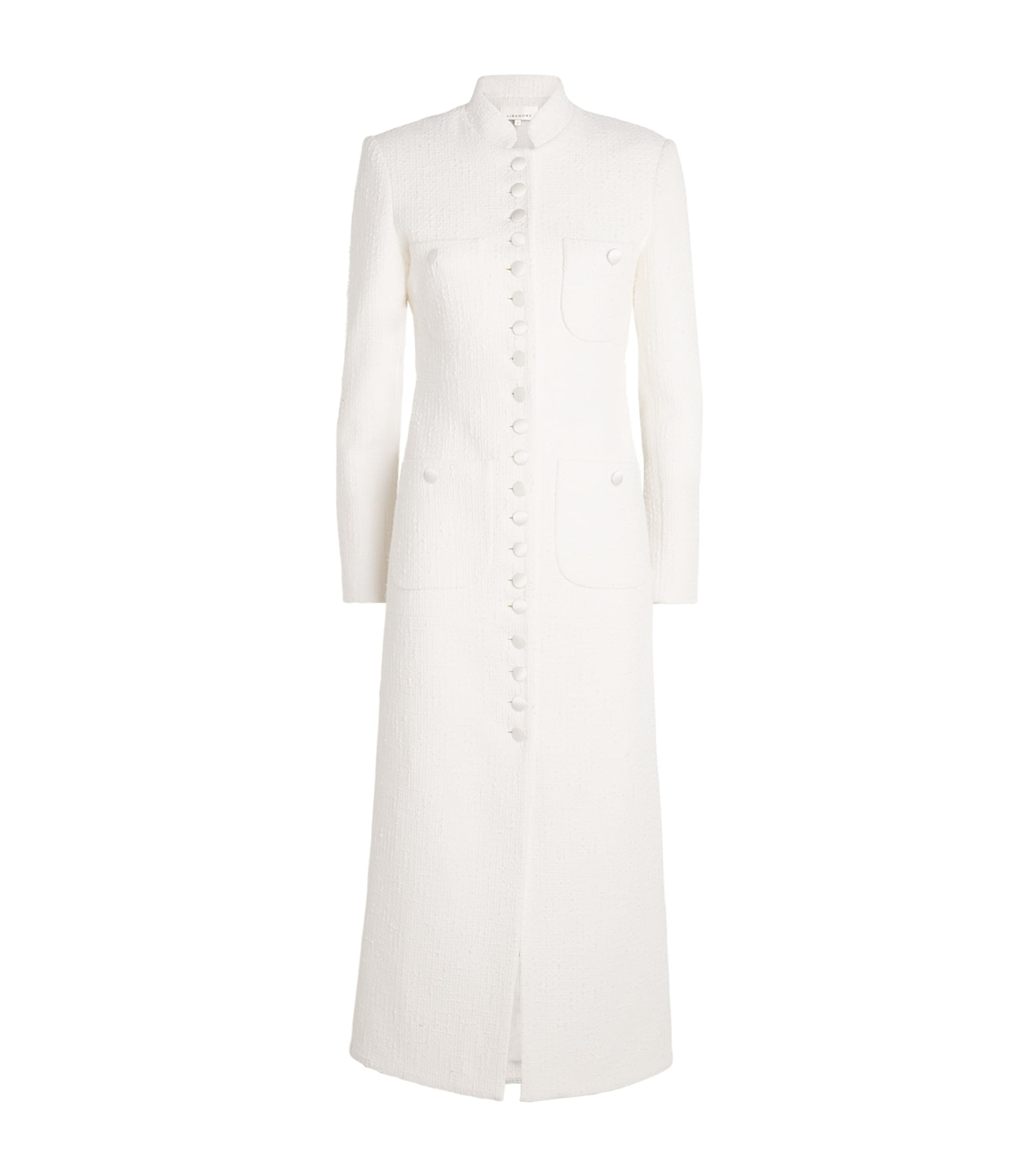 Liberowe Womens Cotton Tweed Imperial Coat White Image 1