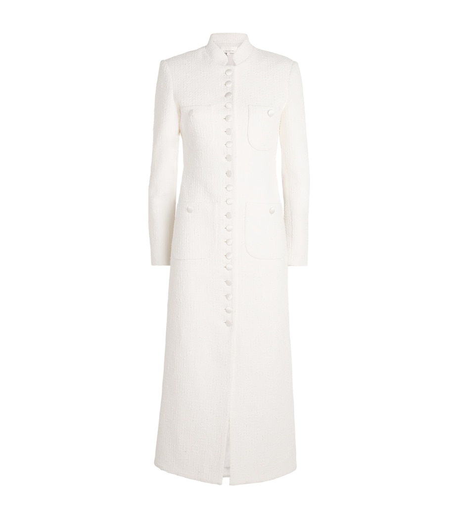 Liberowe Womens Cotton Tweed Imperial Coat White Image 1