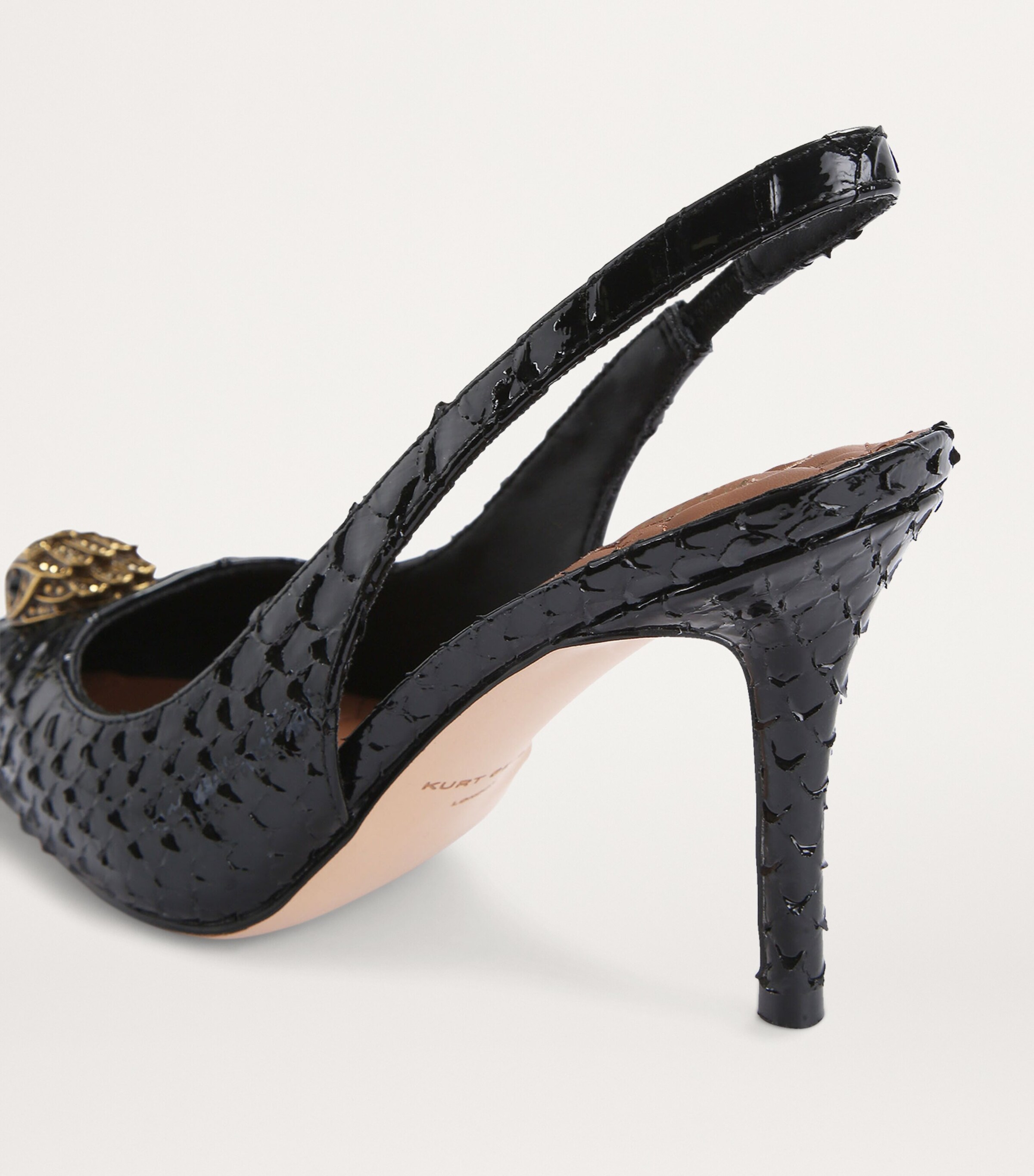 Kurt Geiger London Snake-Effect Belgravia Slingback Pumps Blk/other Image 2