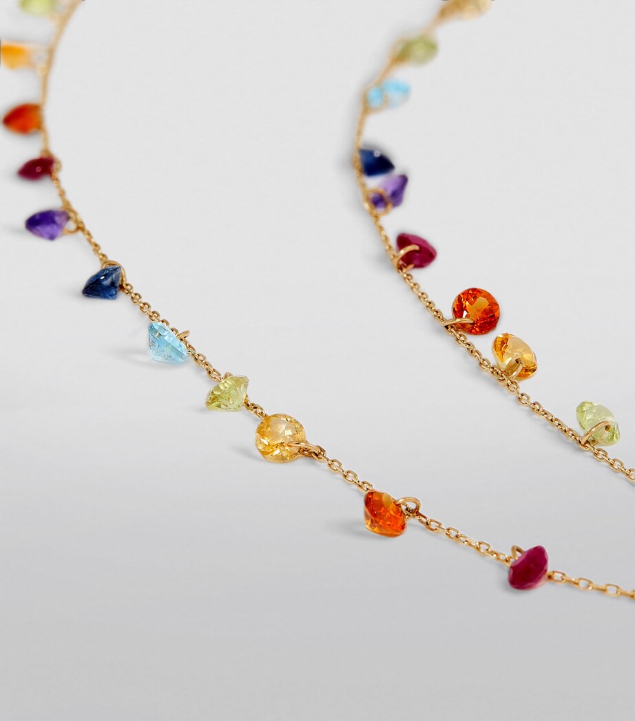 Yellow Gold and Multicoloured Stone Chakras Necklace YELLOW GOLD Image 5