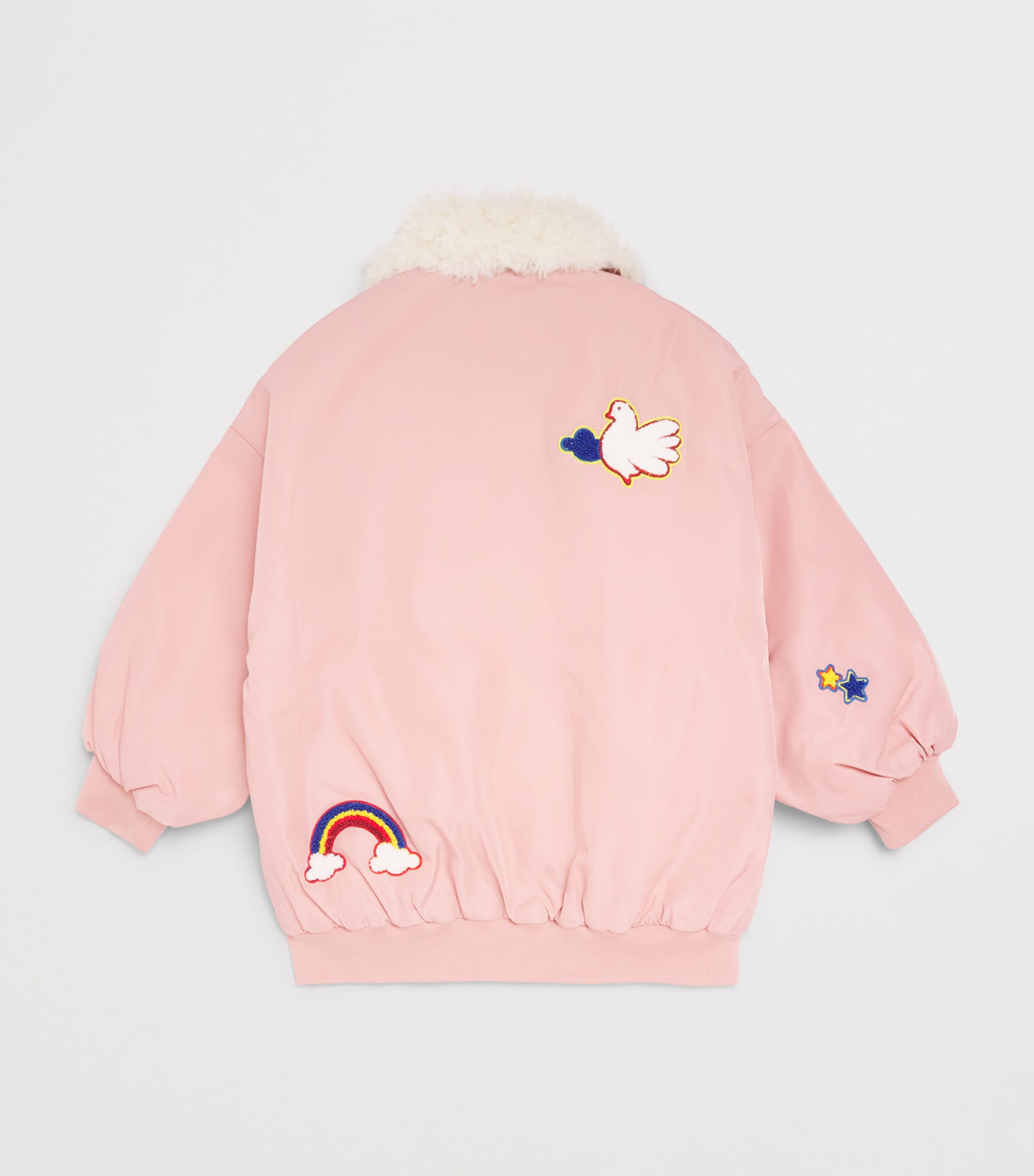 Stella McCartney Kids Twill Embroidered Bomber Jacket (3-14 Years) Pink Image 2