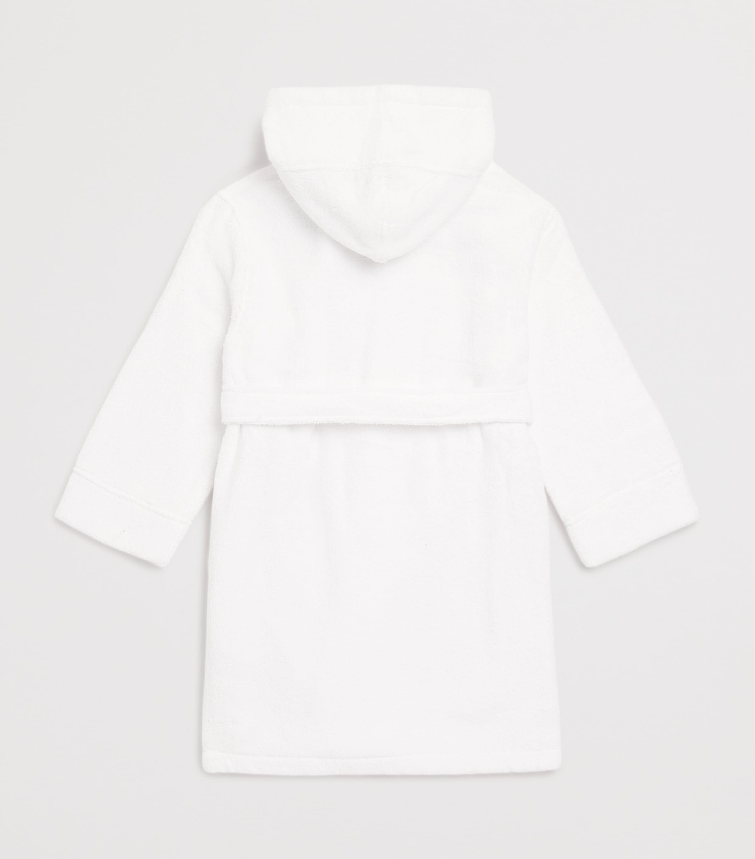 Cotton Terry Hooded Robe (4-6 Years) WHITE Image 2