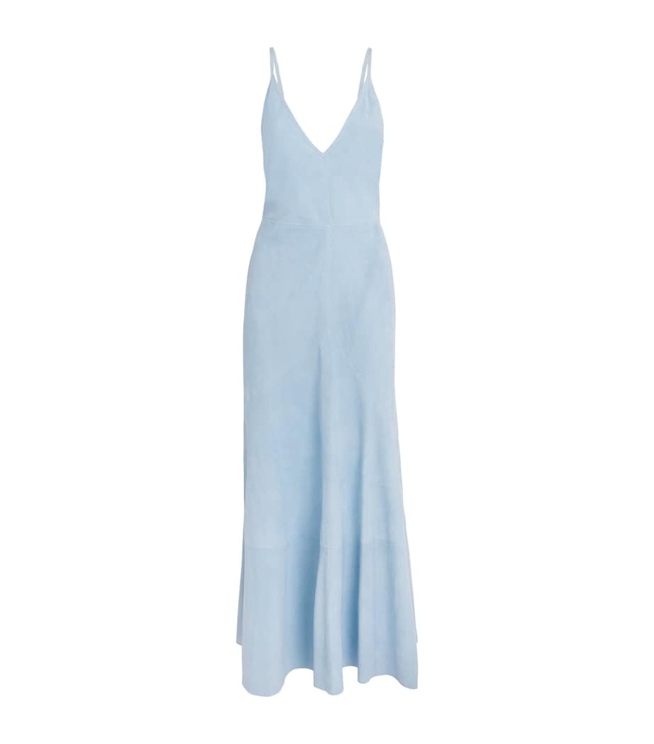 Gabriela Hearst Womens Suede Brigita Midi Dress Lgb Light Blue Image 1