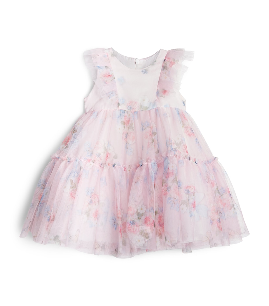 Monnalisa Floral Tulle-Overlay Dress (3-36 Months) Pink Fairytale Image 1