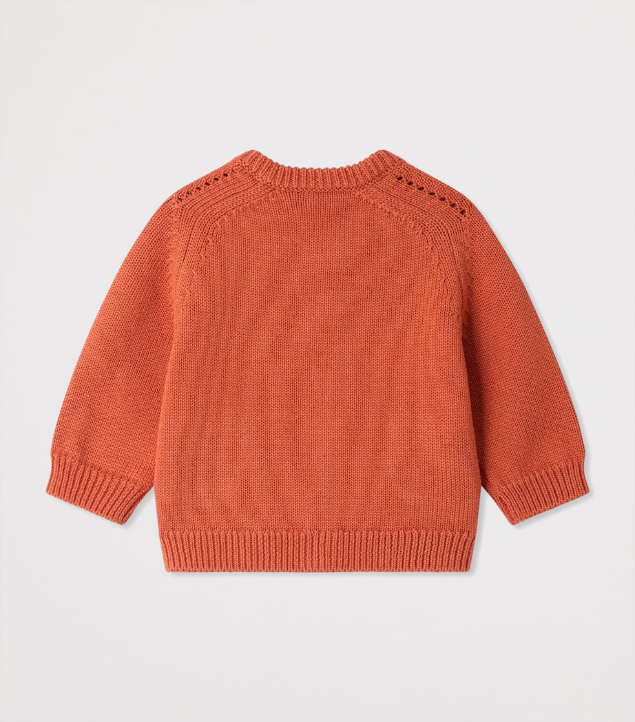 Bonpoint Wool-Cotton Elisea Cardigan (6-18 Months) Abricot Image 2