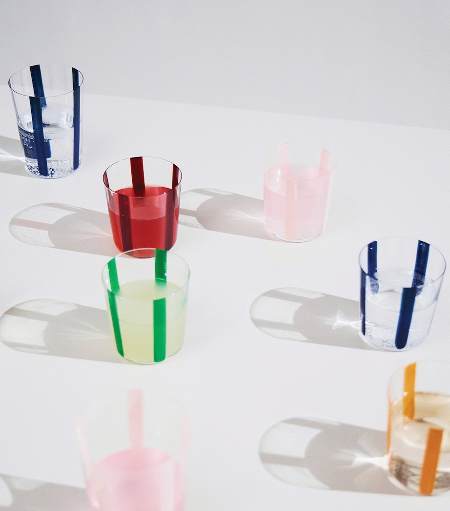 The Conran Shop Nova Stripe Tumblers (Set of 4) Navy / Clear Image 3