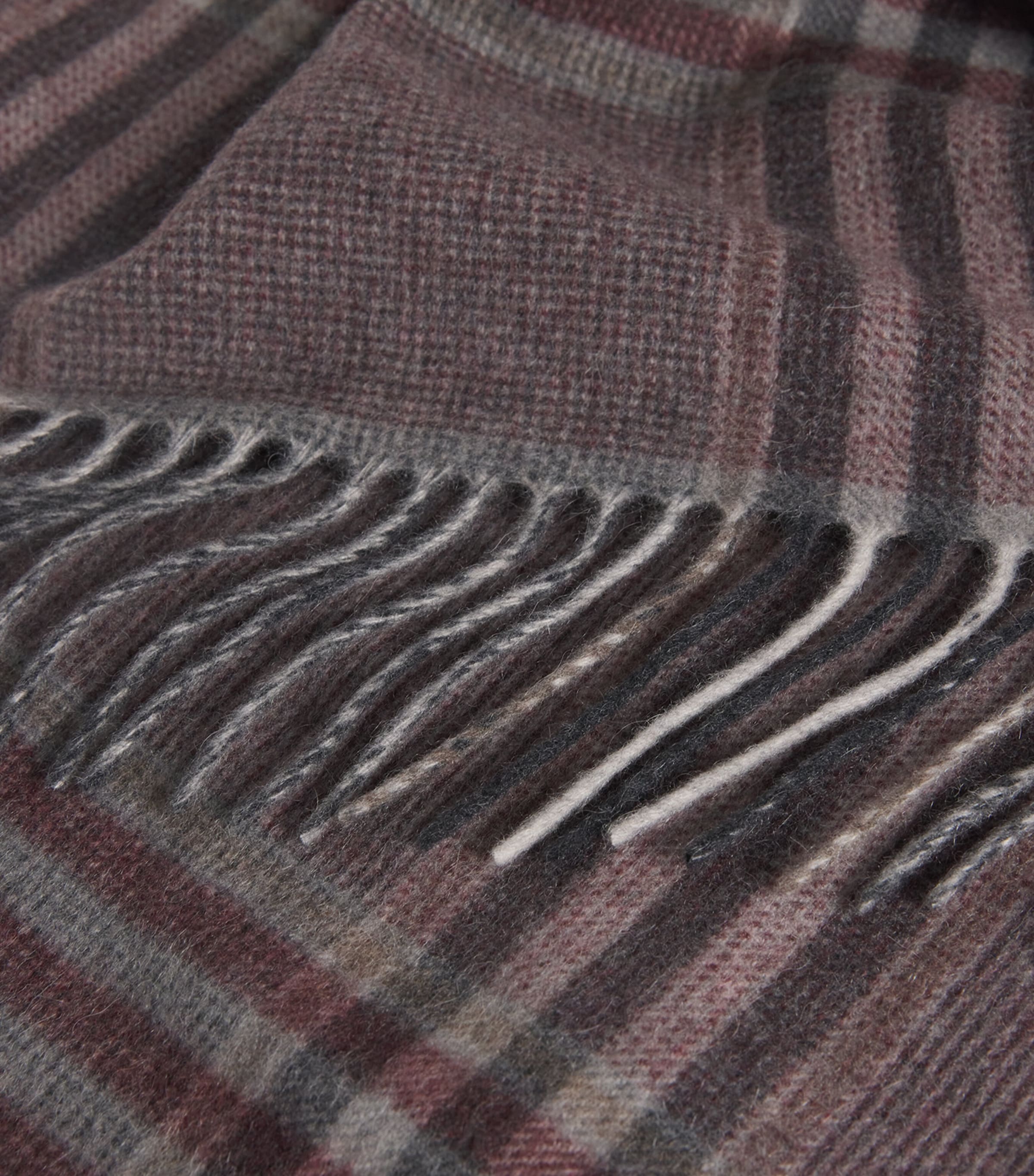 Pal Zileri Mens Cashmere Check Scarf Bordeaux Image 5