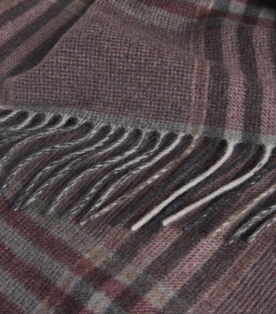 Pal Zileri Mens Cashmere Check Scarf Bordeaux Image 5