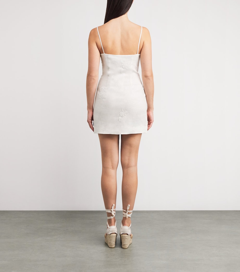 Linen Alessandra Mini Dress IVORY Image 3
