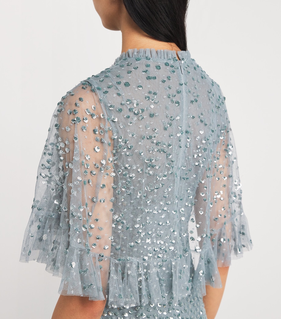 Sequinned Maxi Dress THISTLE BLUE Image 4