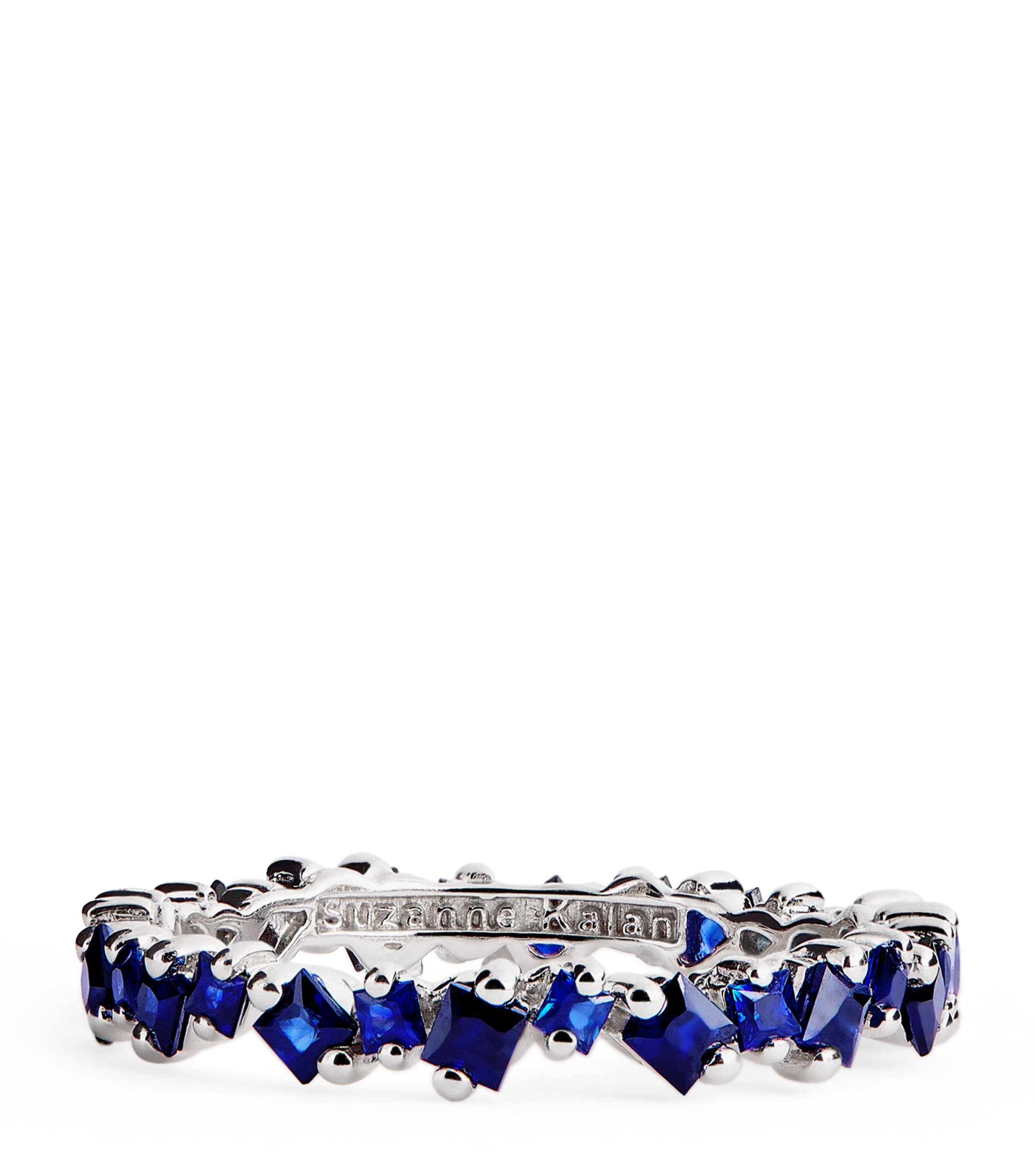 Suzanne Kalan White Gold And Sapphire La Fantasie Cosmic Eternity Ring In White