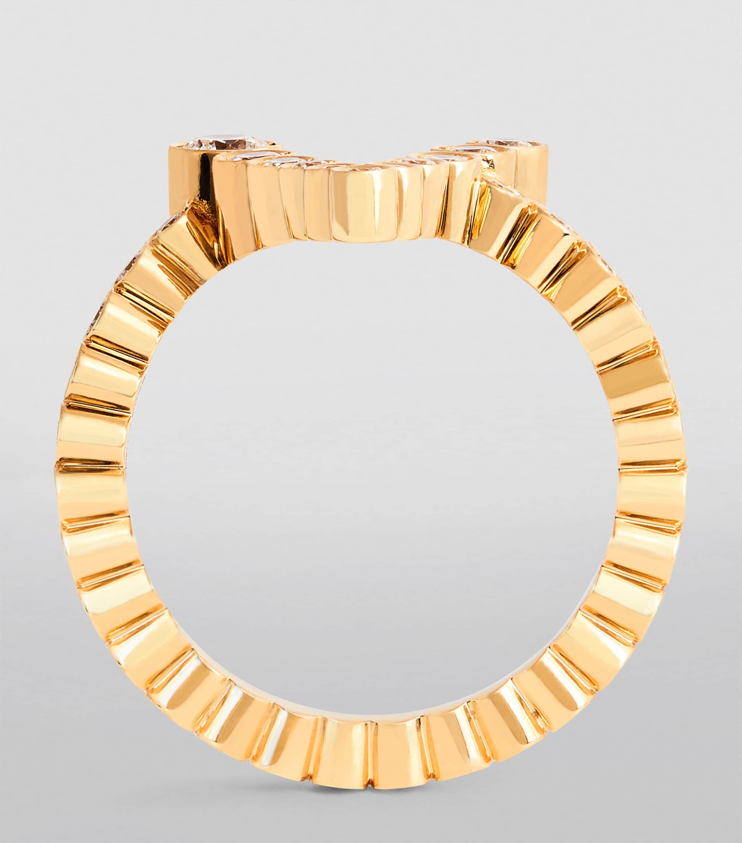 Yellow Gold and Diamond Ensemble 'V' Ring YELLOW GOLD Image 2