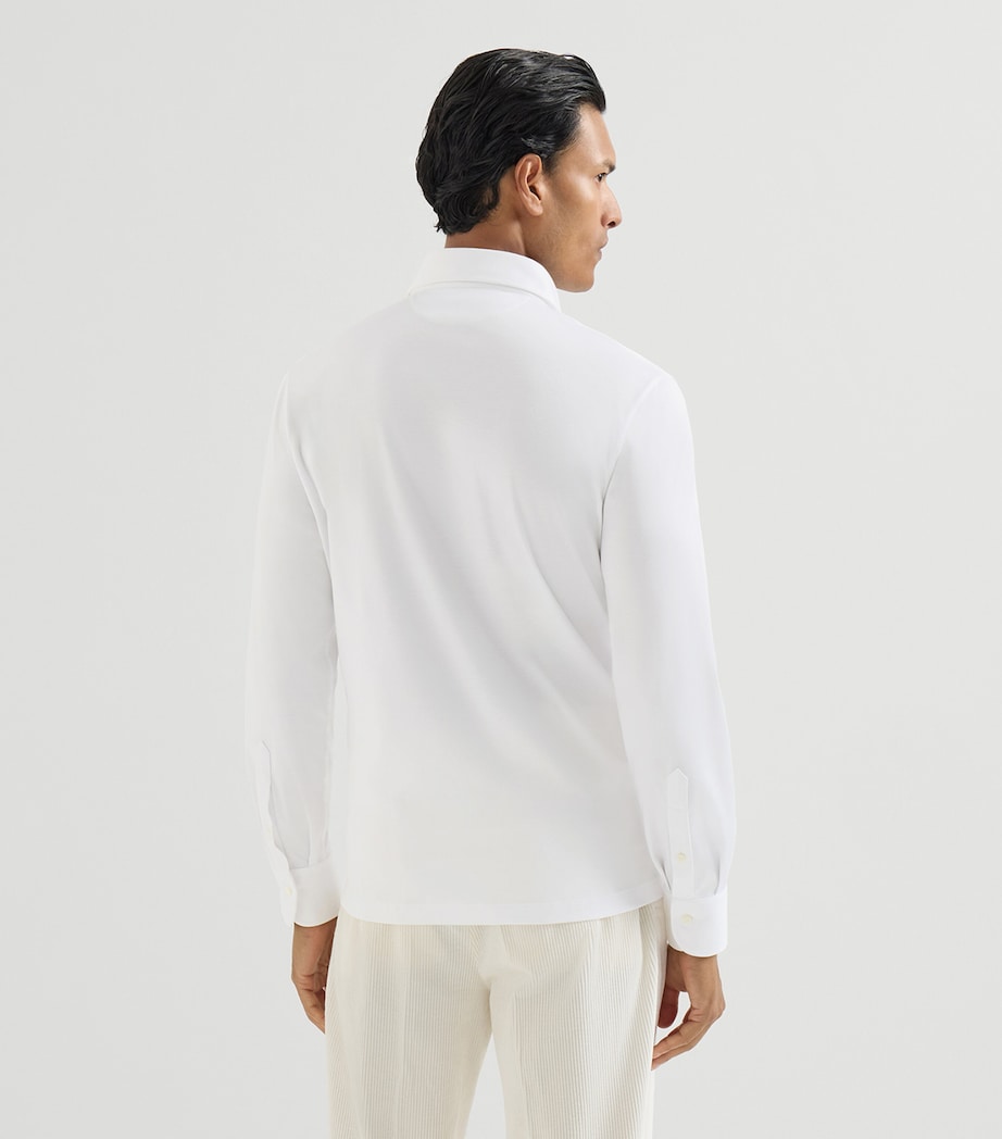 Brunello Cucinelli Mens Cotton Jersey Polo Shirt Image 5
