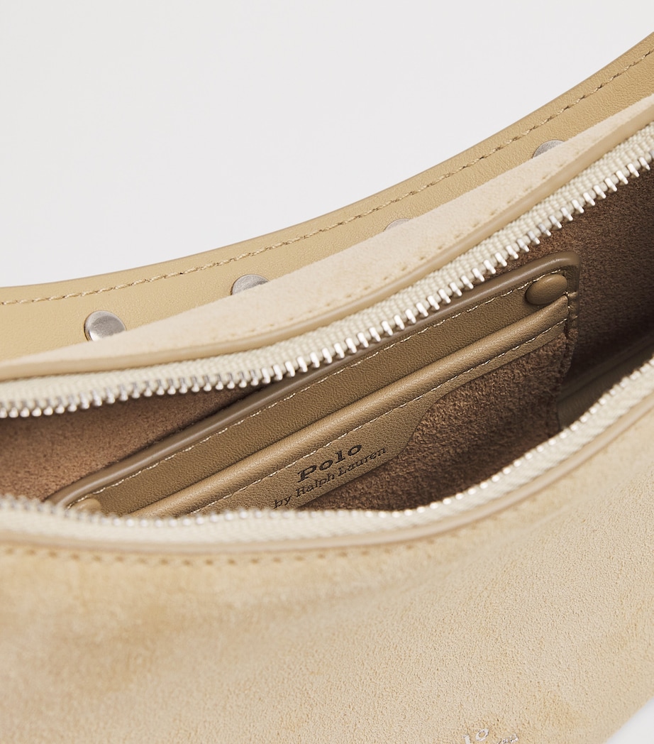 Mini Suede Studded ID Shoulder Bag CASHEW Image 4