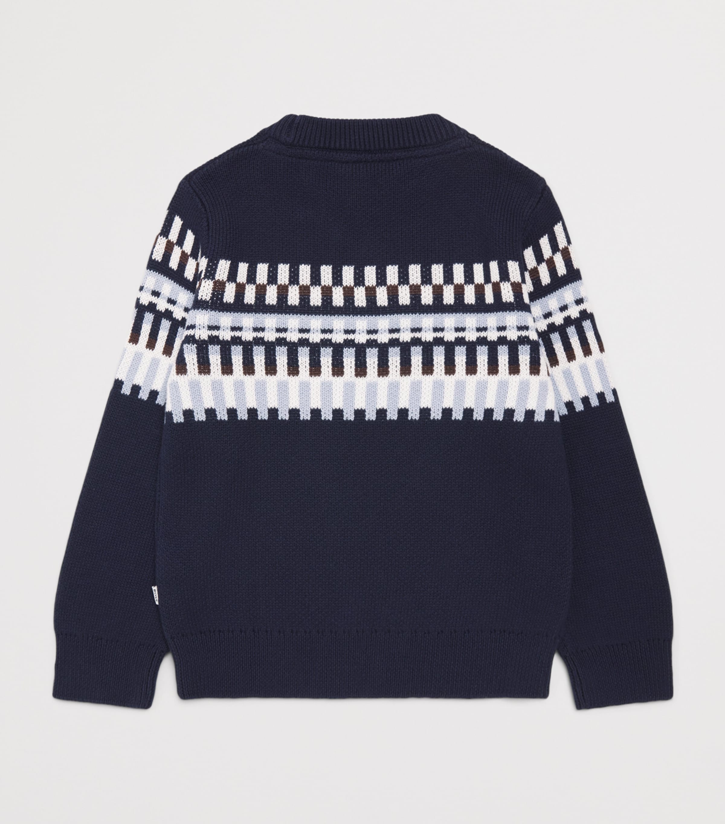 BOSS Kidswear Cotton Jacquard Sweater (4-16 Years) Navy Image 2