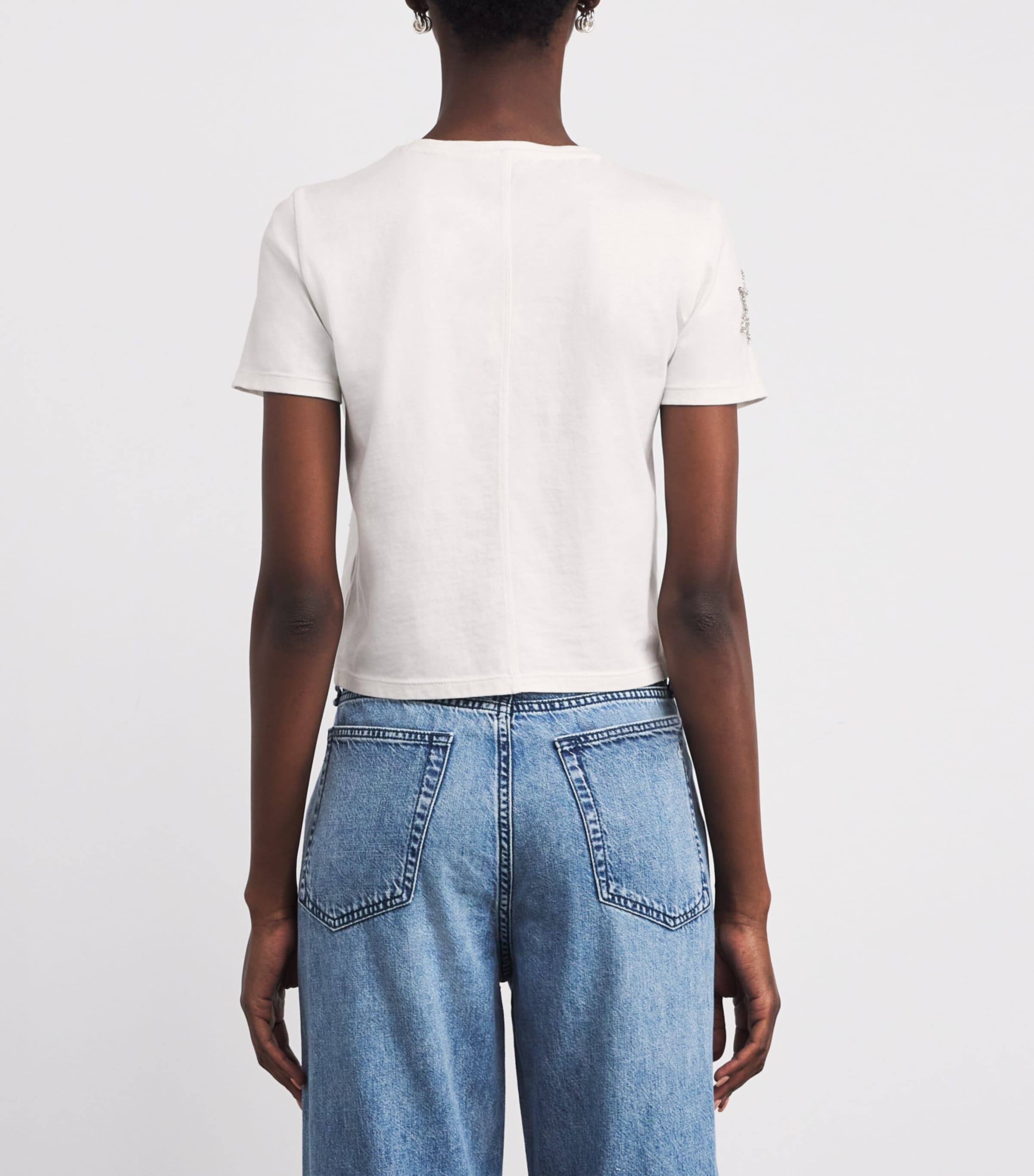 Cotton Embellished Cindy T-Shirt A127 OFF WHITE Image 4