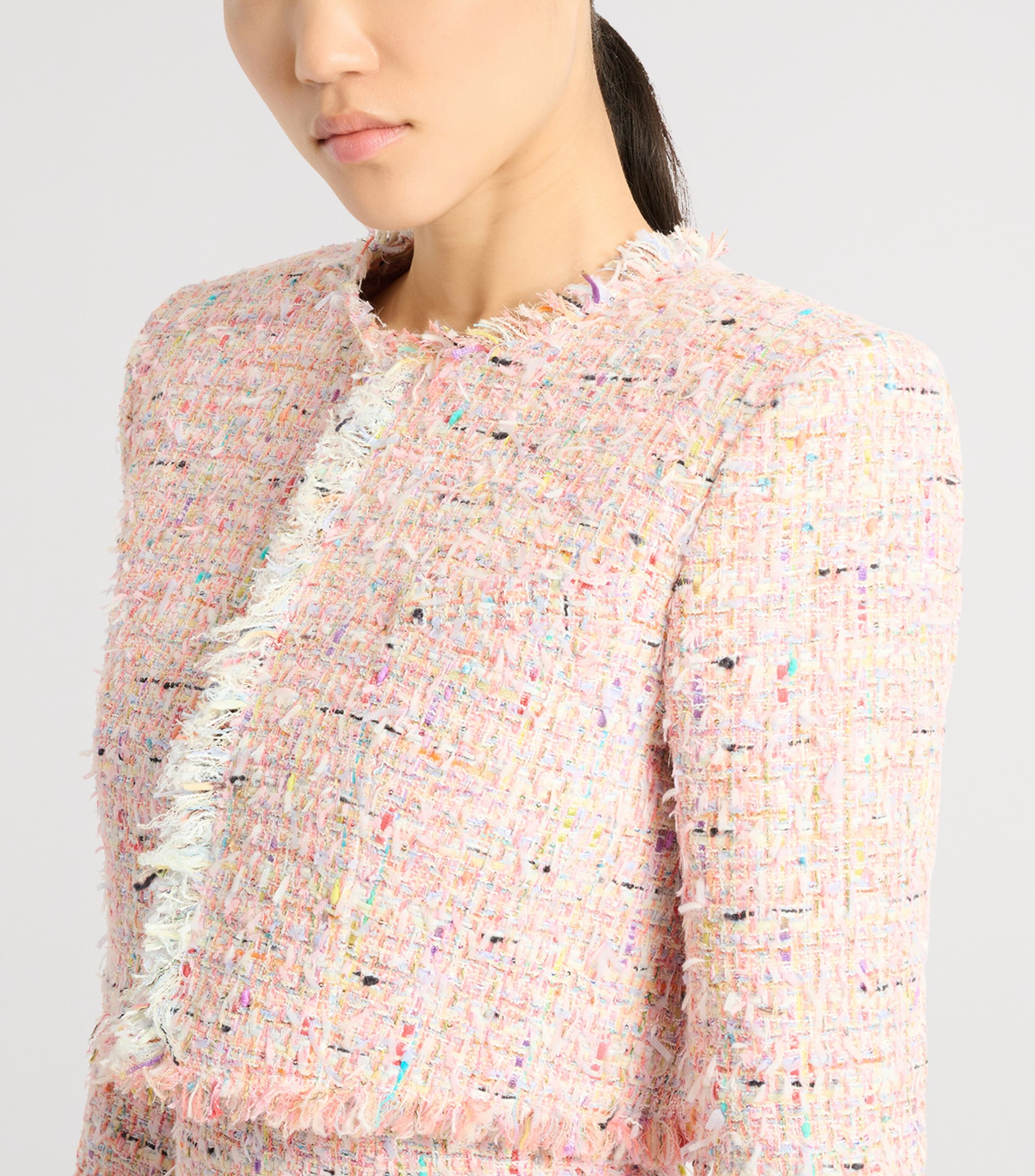 Balmain Womens Tweed cropped jacket Aaa Multicolore Image 6