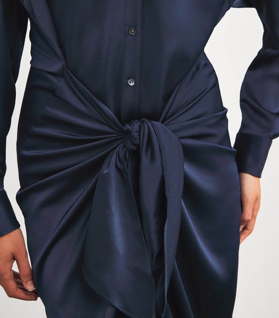 Satin Midi Shirt Dress NORFOLK BLUE Image 6