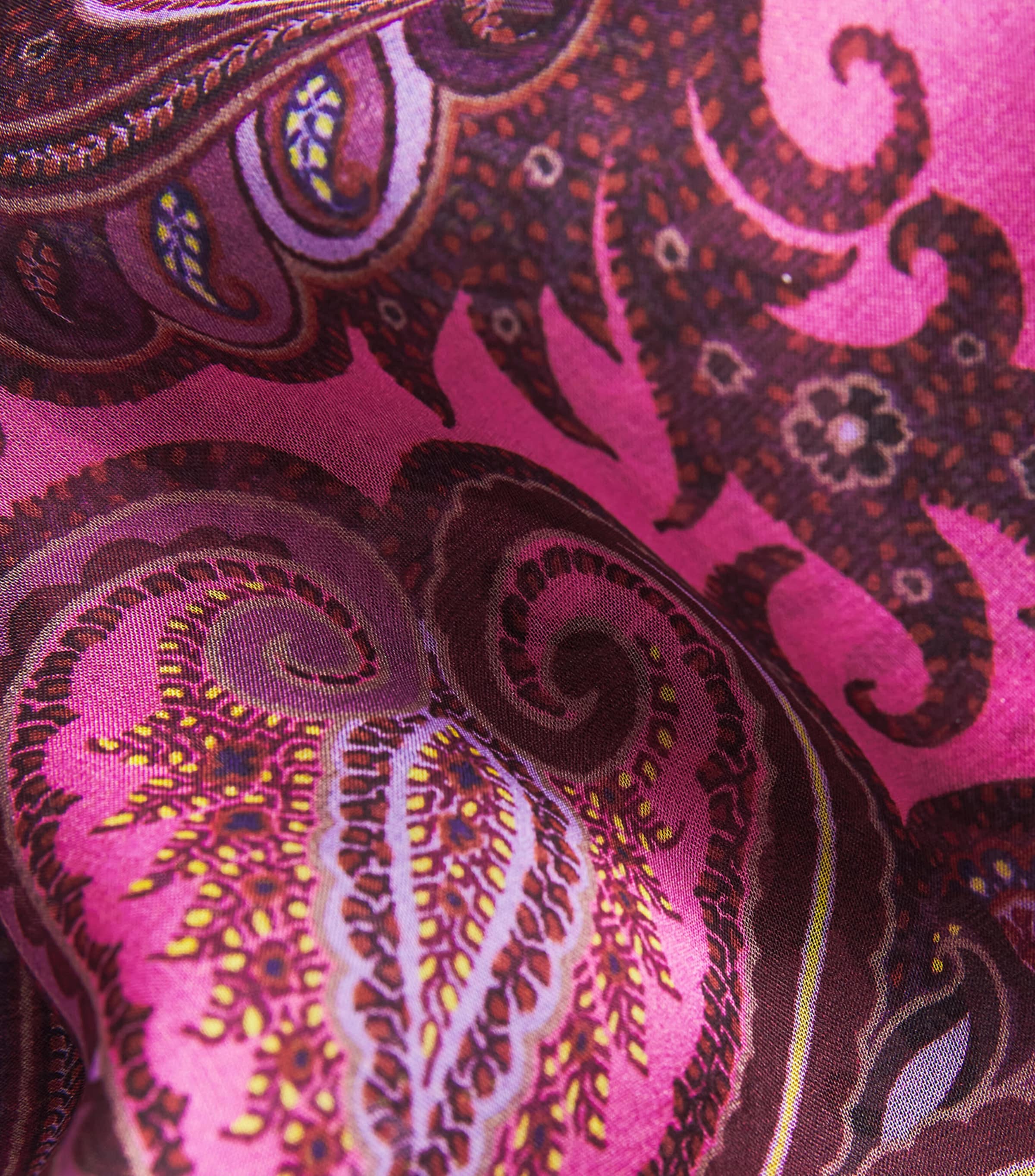 Etro Womens Silk Paisley Blouse Print/pink Bs Image 6