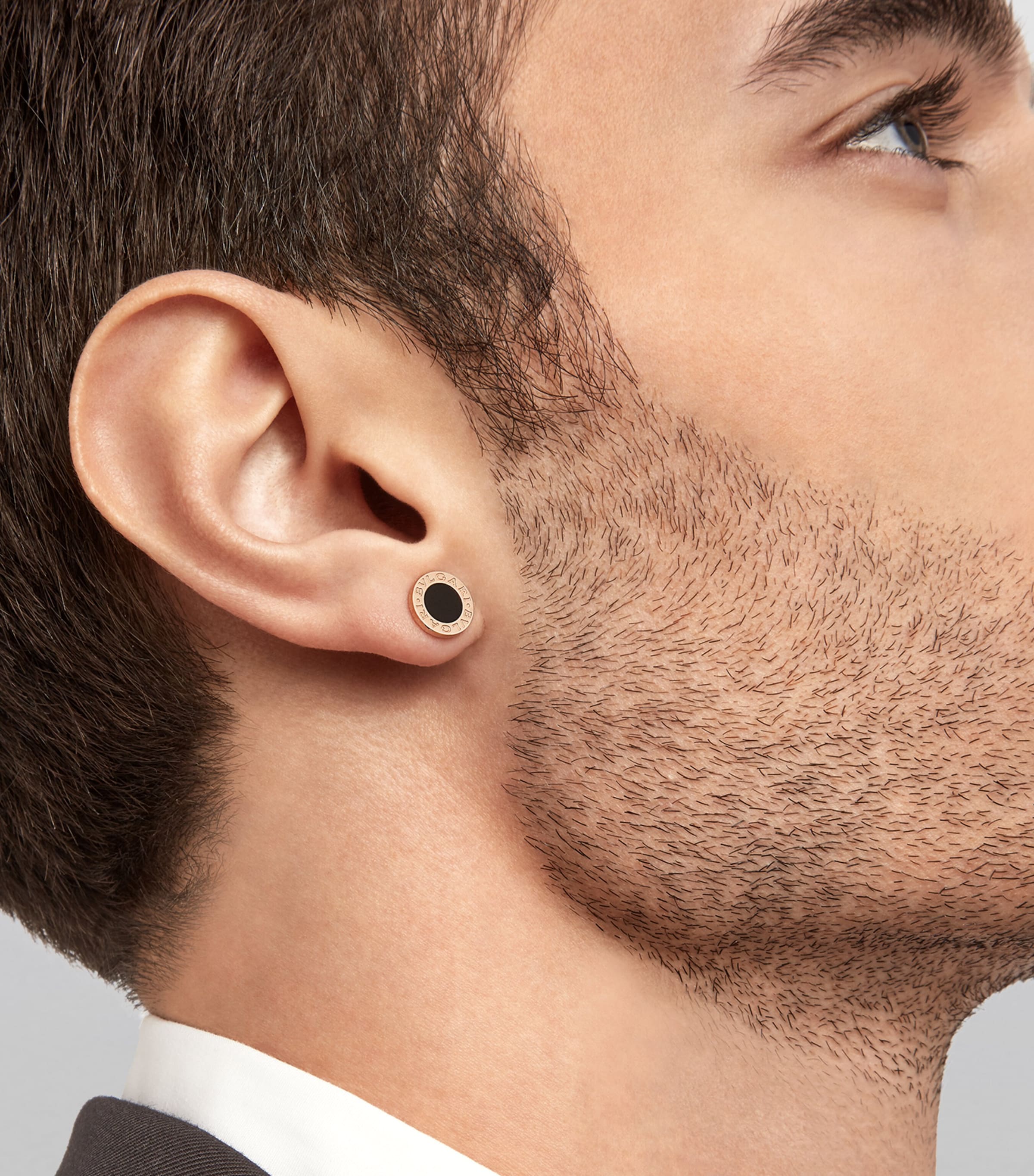 Rose Gold and Onyx BVLGARI BVLGARI Single Stud Earring PINK GOLD Image 5