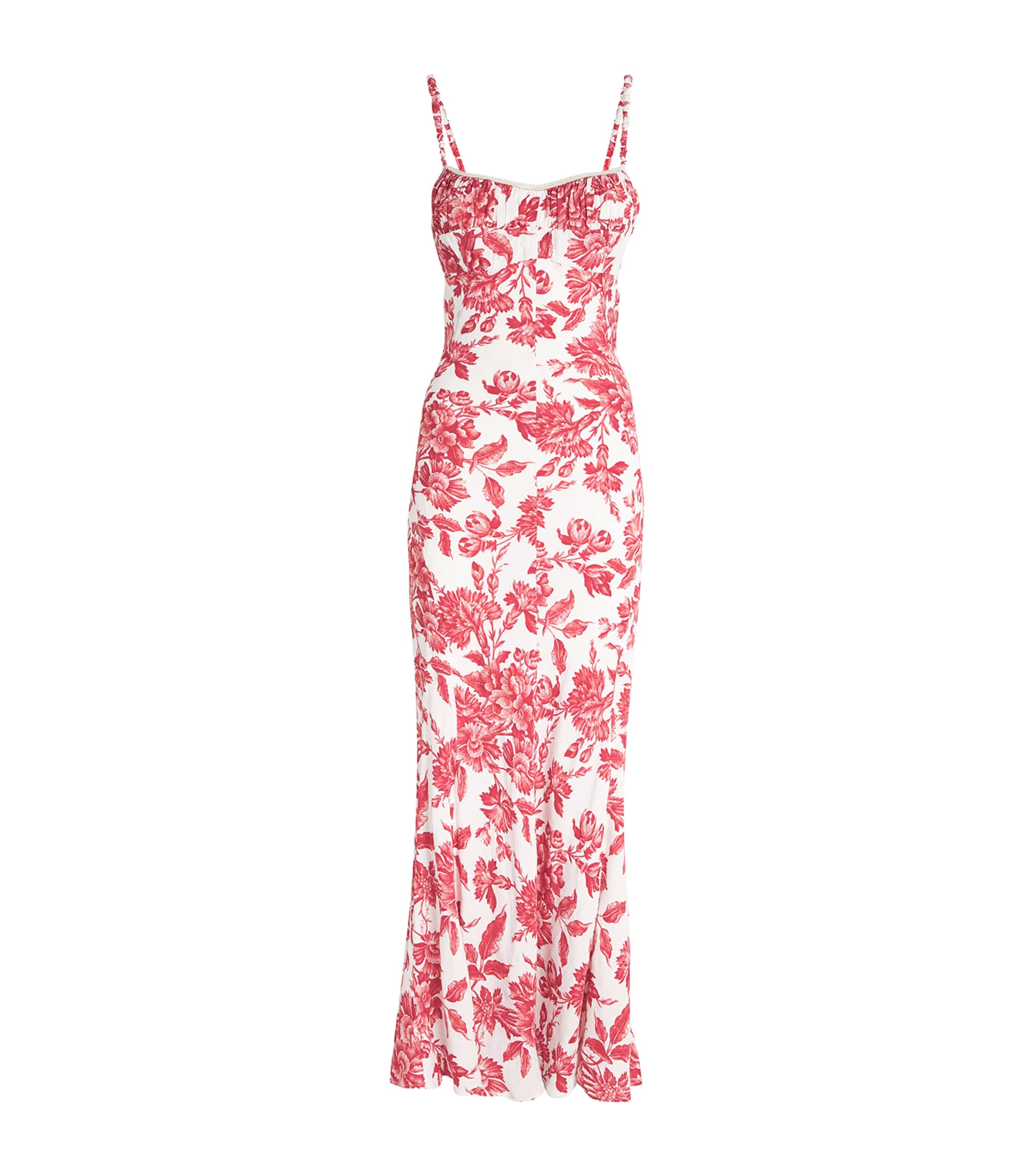 Sandro Floral-print Maxi Dress In Red