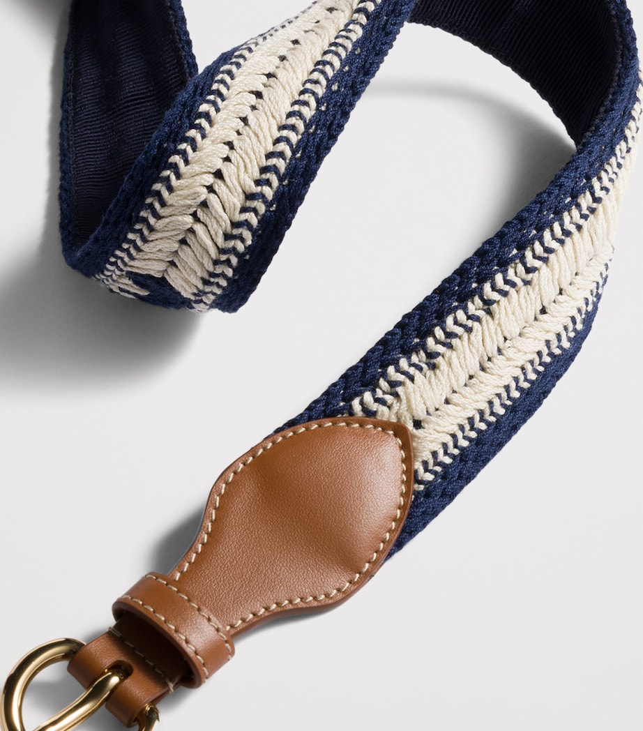 Miu Miu Cotton Crochet Belt Blue Image 2