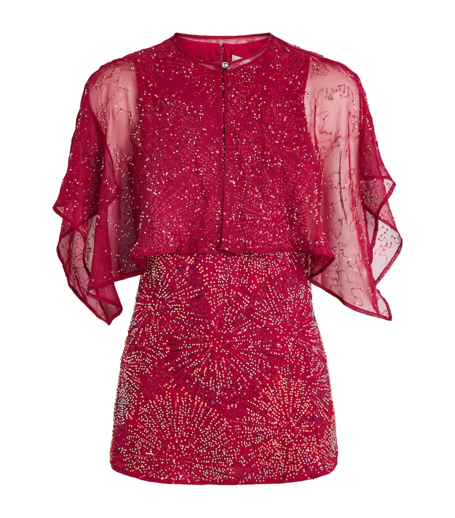 Embellished Top and Cape P614 RED WINE Image 1