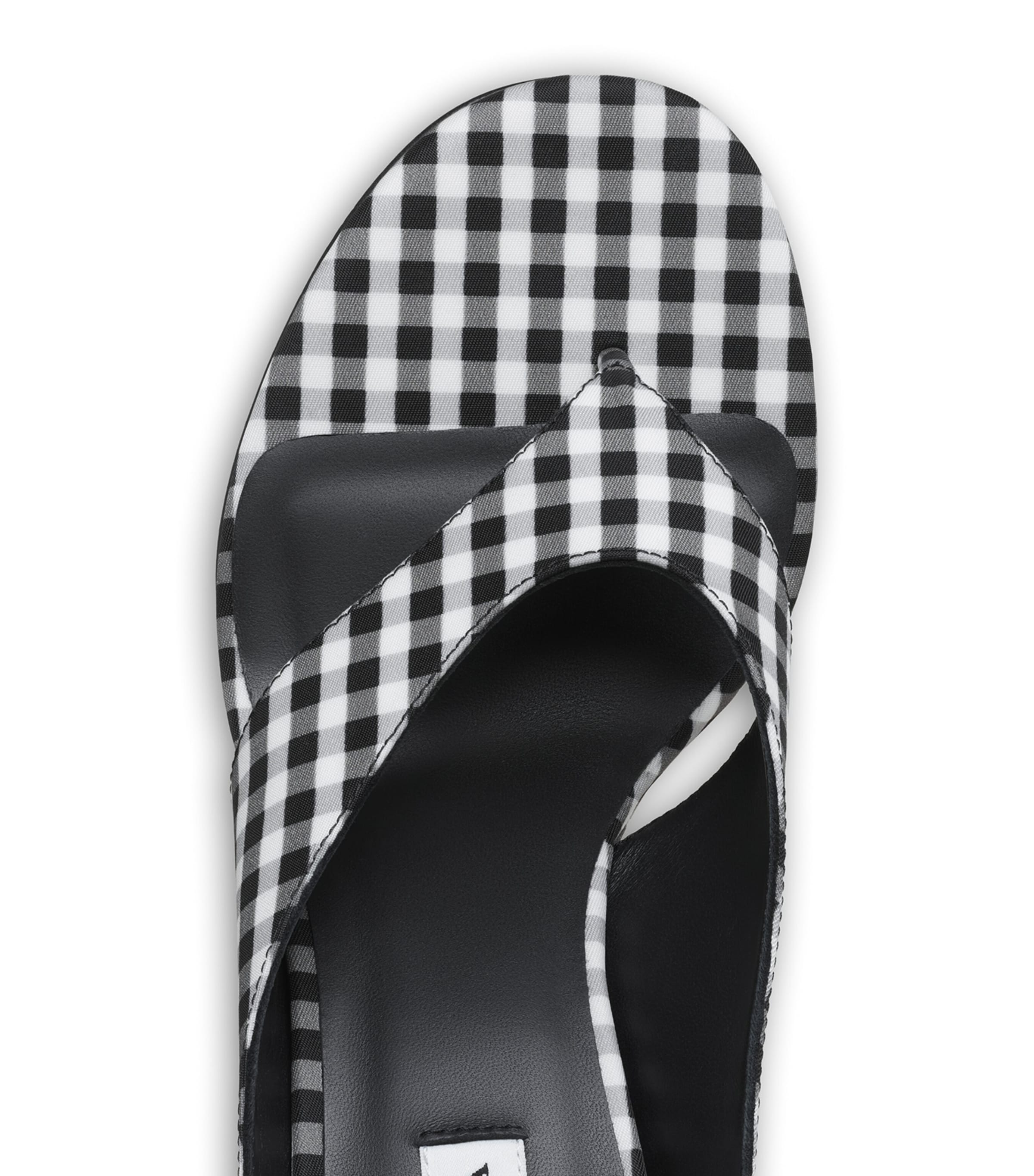 Alaïa Vichy Print Cube Sandals 75 Black/white Image 4