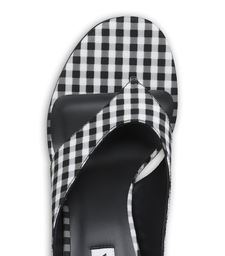 Alaïa Vichy Print Cube Sandals 75 Black/white Image 4