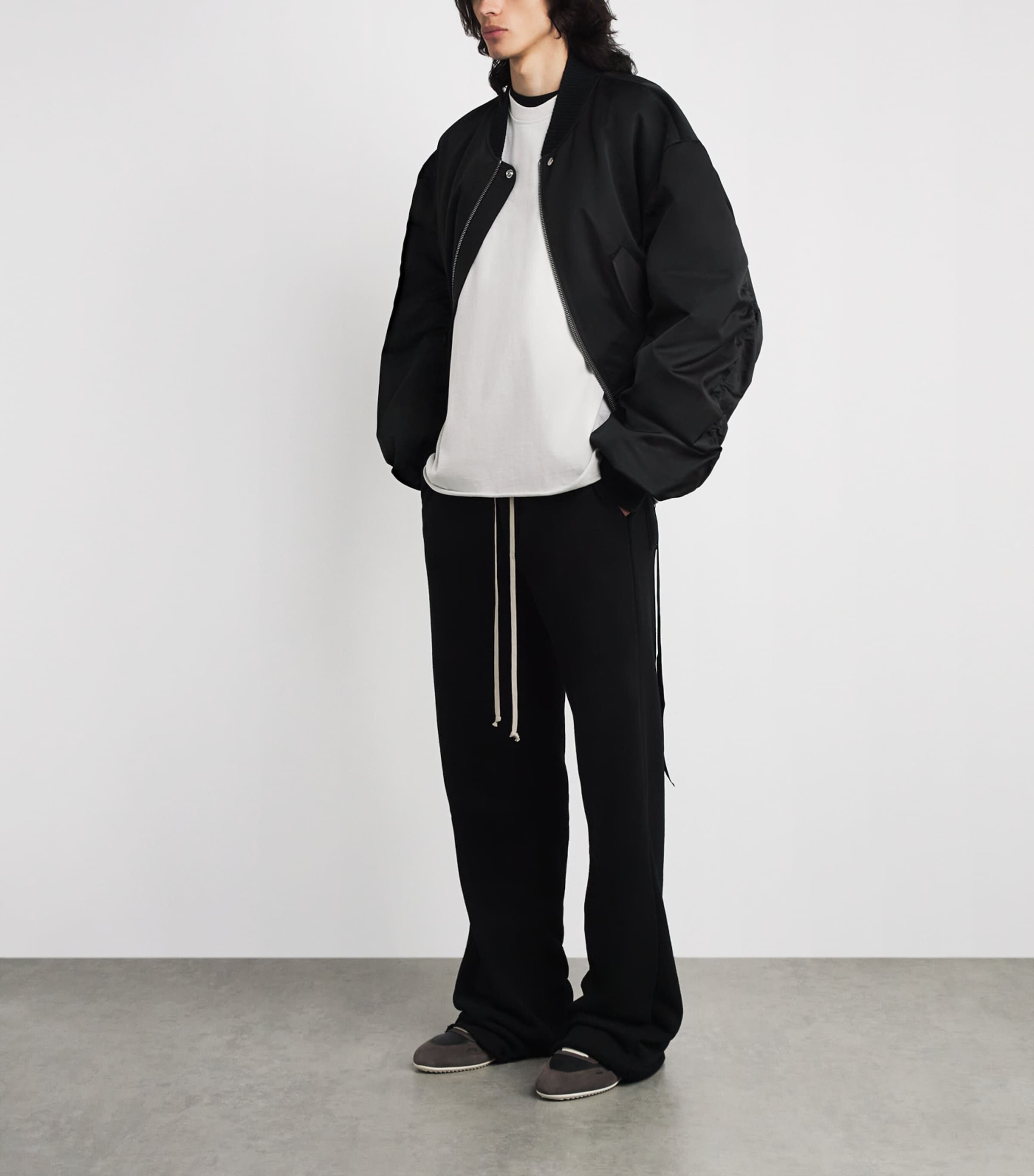 Rick Owens Mens Organic Cotton Crew-Neck Sweatshirt Milk Wash Image 2