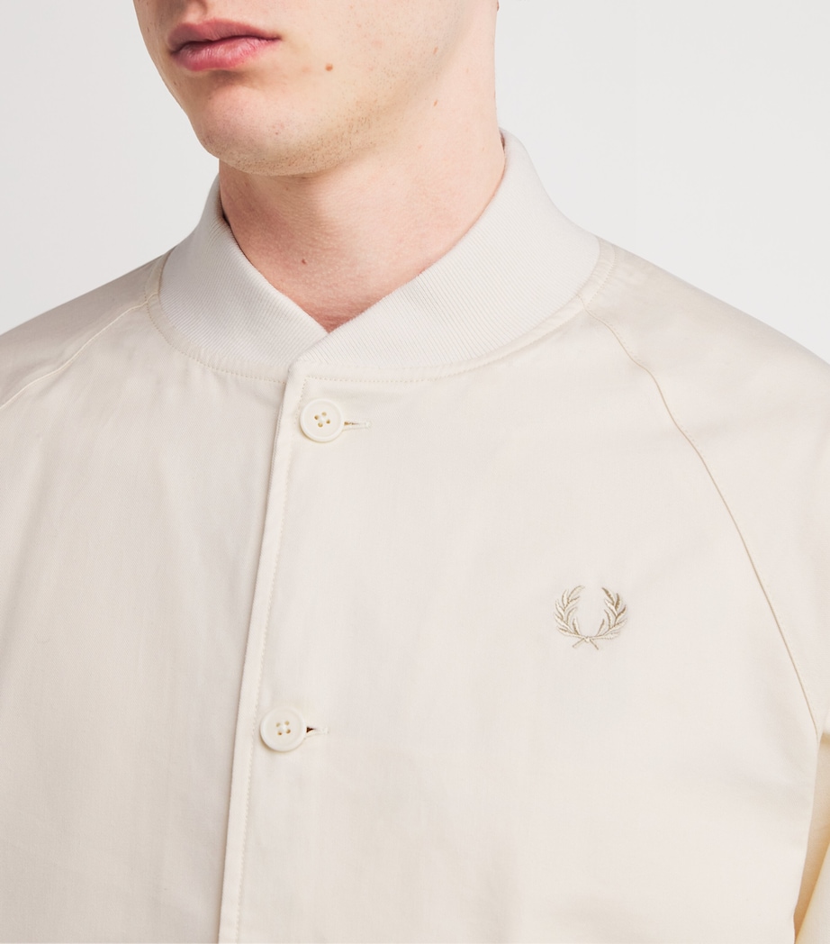 Cotton-Blend Twill Tennis Bomber Jacket 560-ECRU Image 5