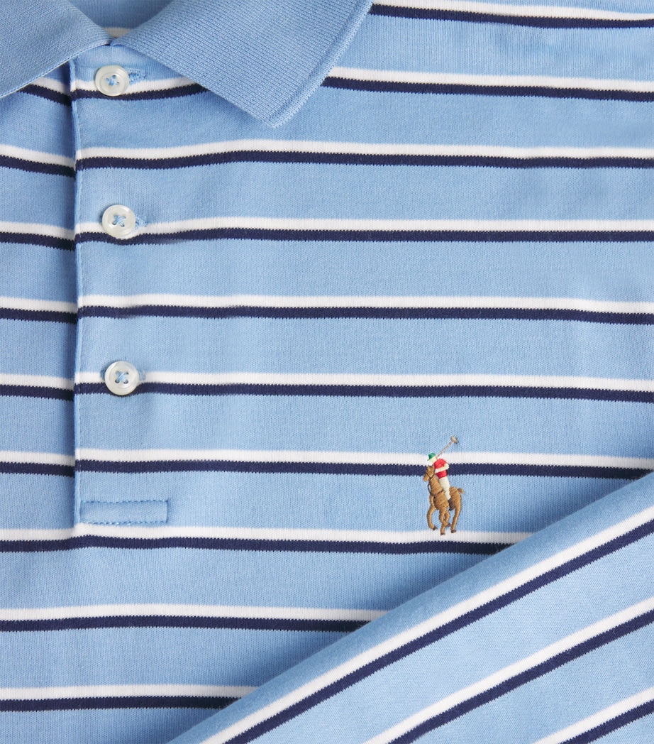 Pima Cotton Stripe Slim Polo Shirt SKY BLUE MULTI Image 5