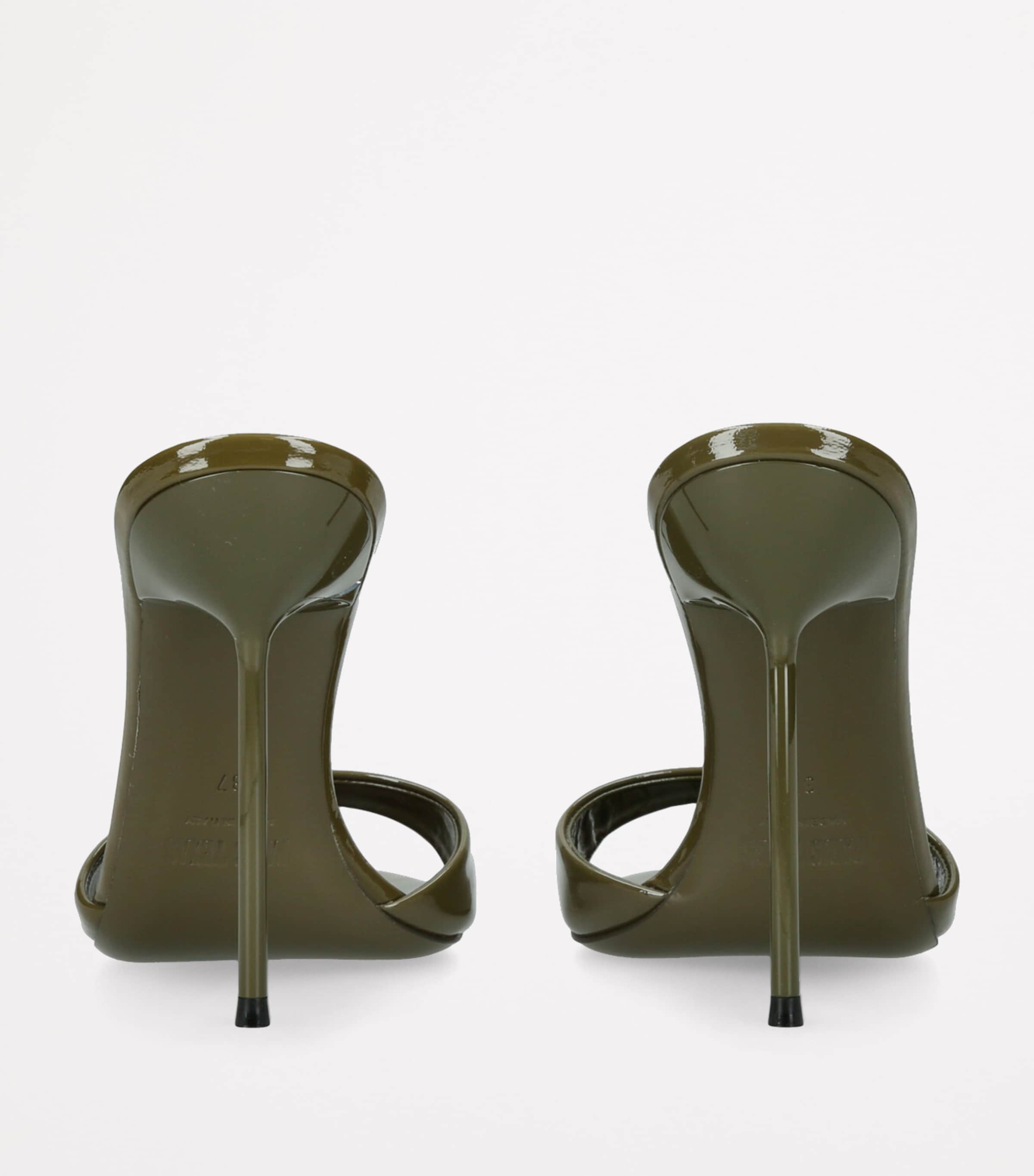 Patent Leather Lidia Mules 105 KHAKI Image 2