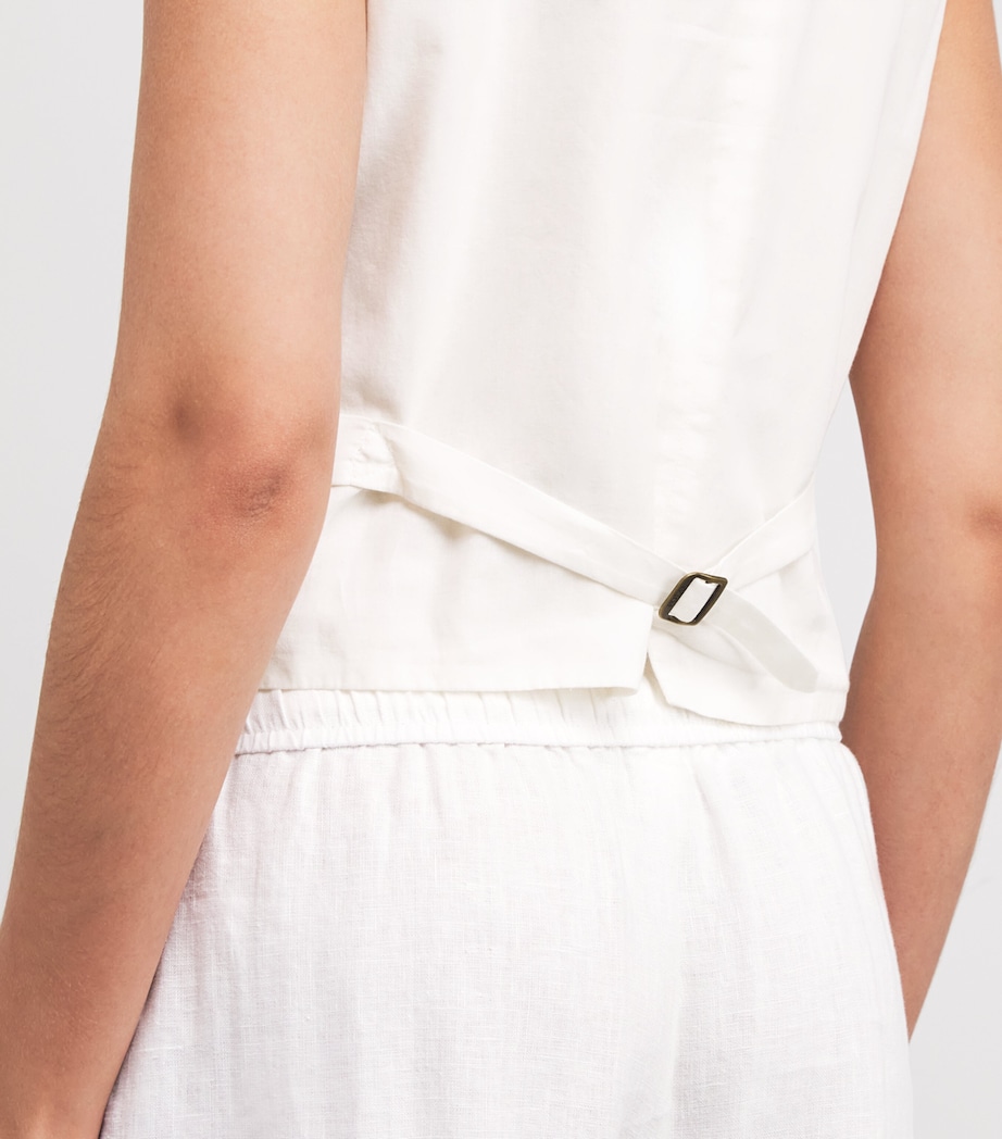 Linen-Cotton Waistcoat WHITE Image 6