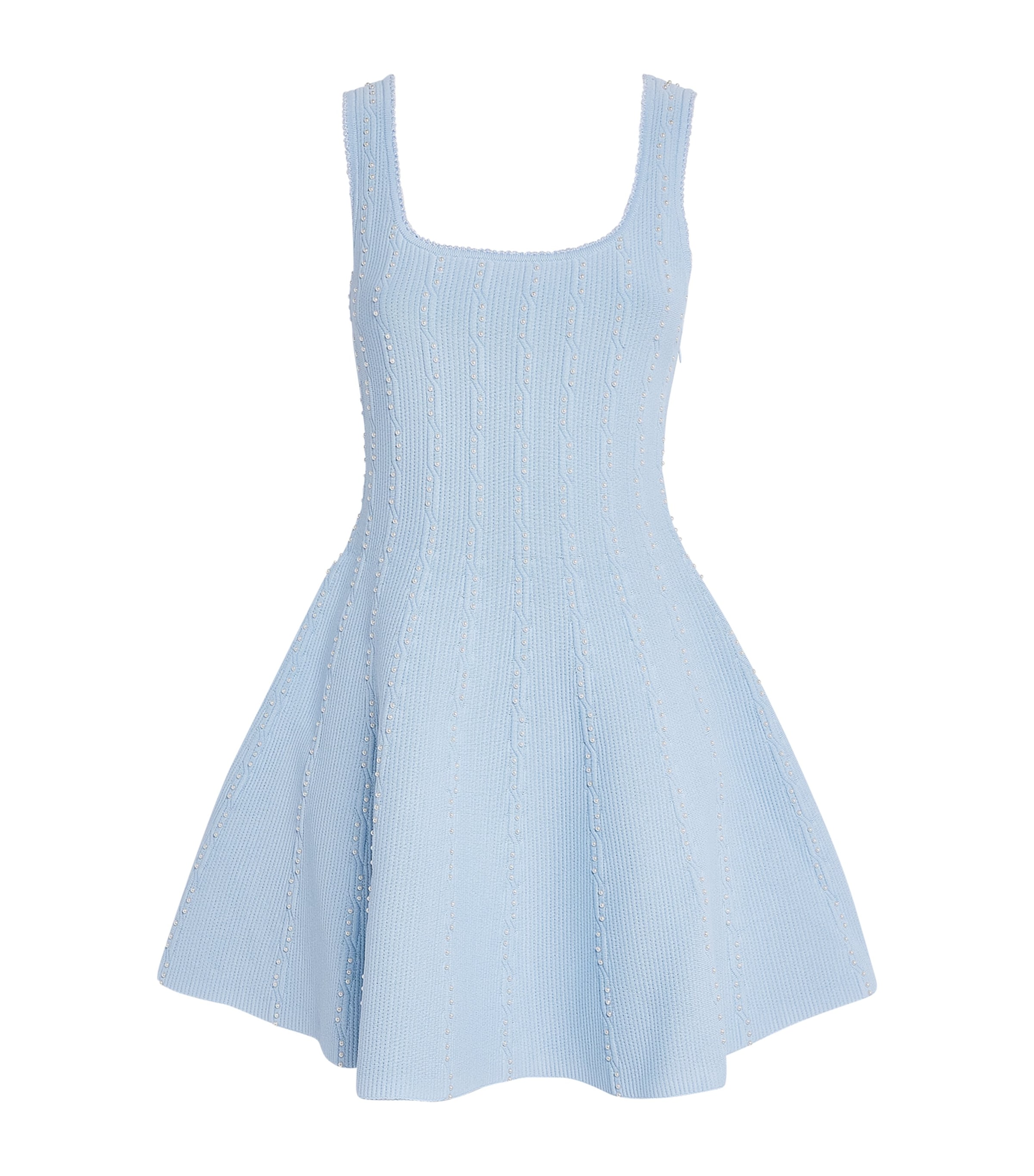 Sandro Paris Womens Beaded Mini Dress Sky Blue Image 1