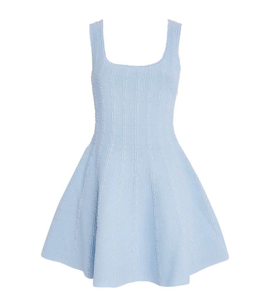 Sandro Paris Womens Beaded Mini Dress Sky Blue Image 1