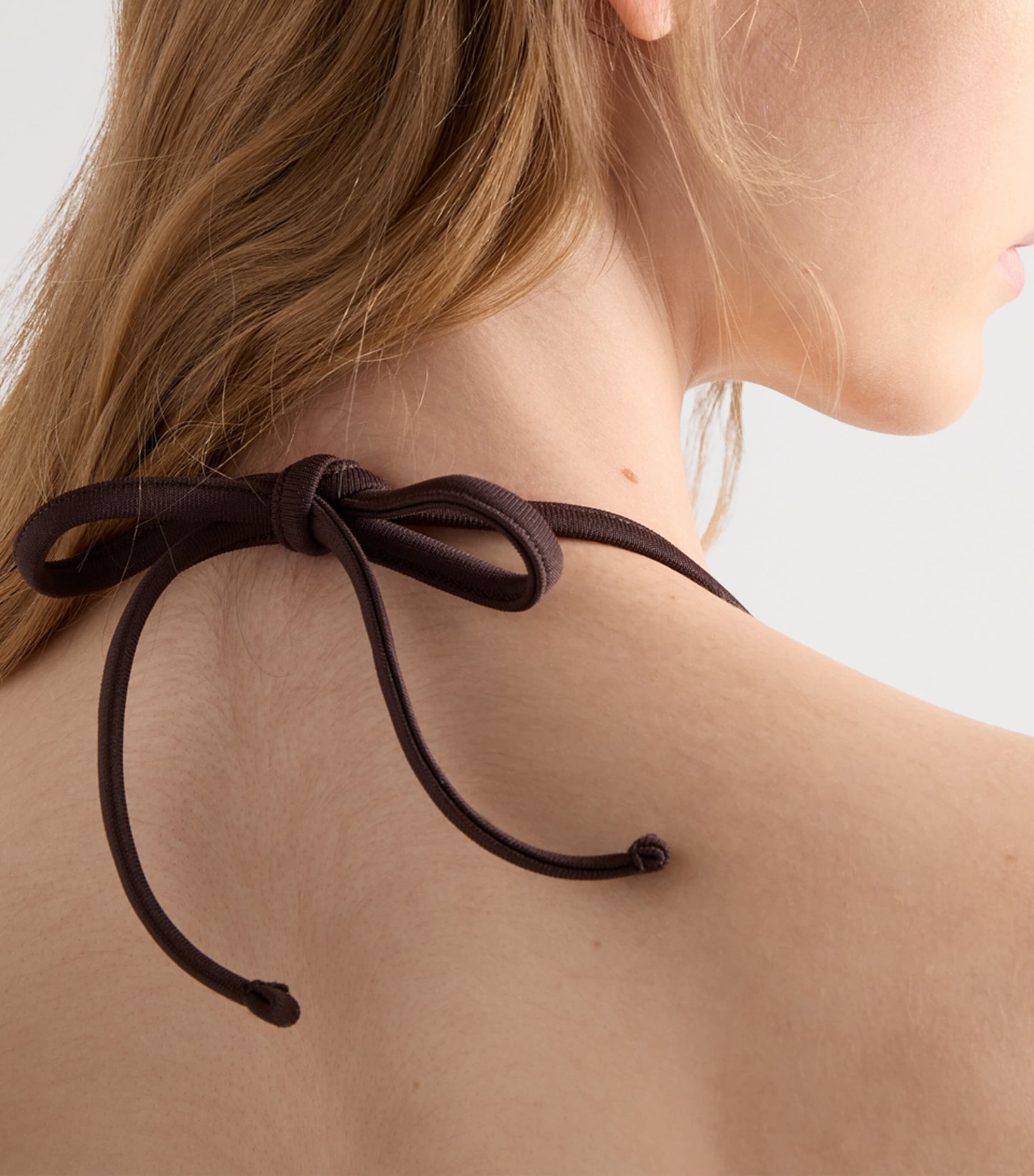 Prada Womens Triangle Bikini Top Brown Image 4