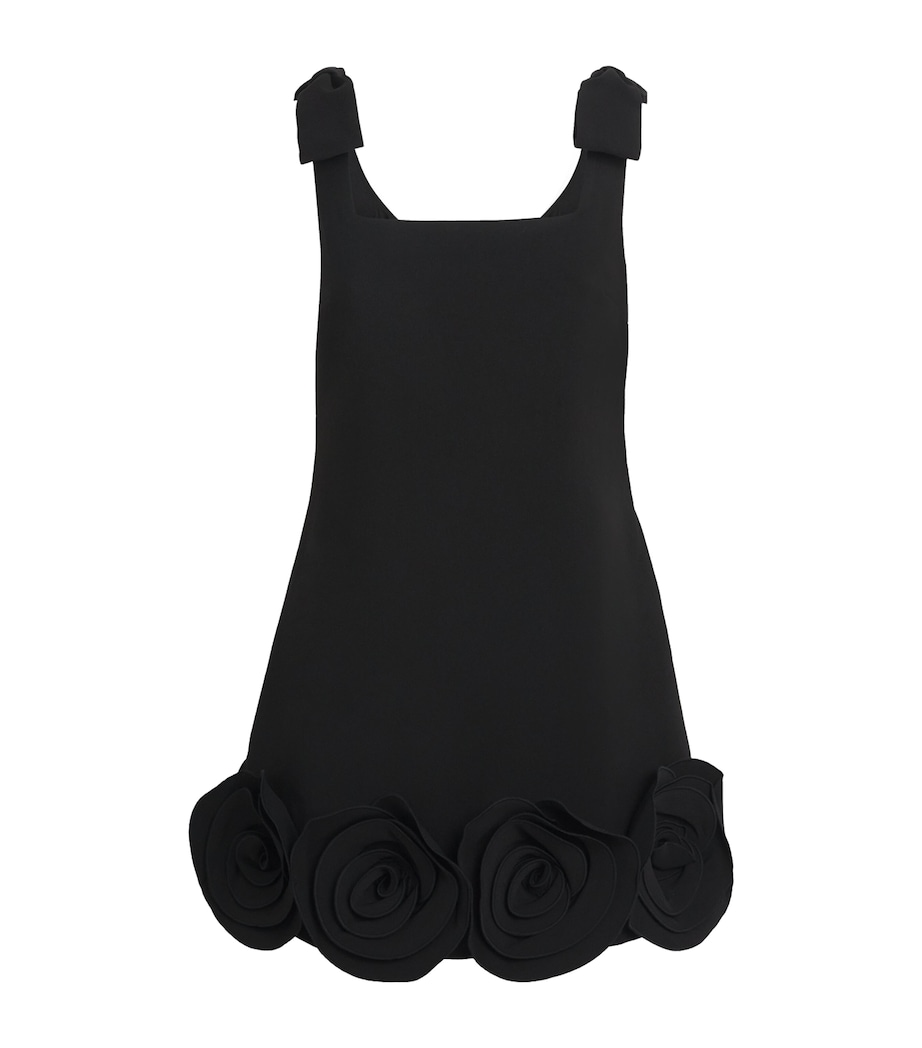 Crepe 3D Flower Mini Dress BLACK Image 1