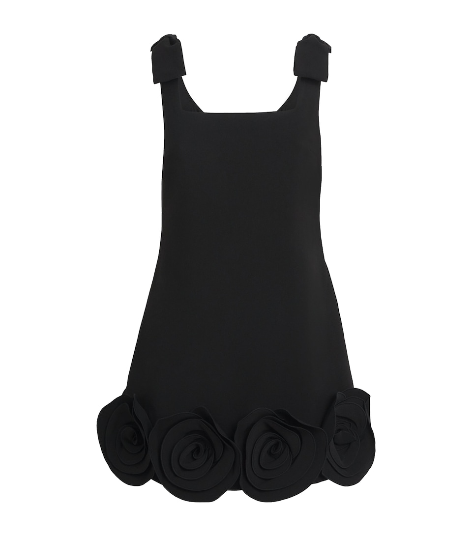 Crepe 3D Flower Mini Dress