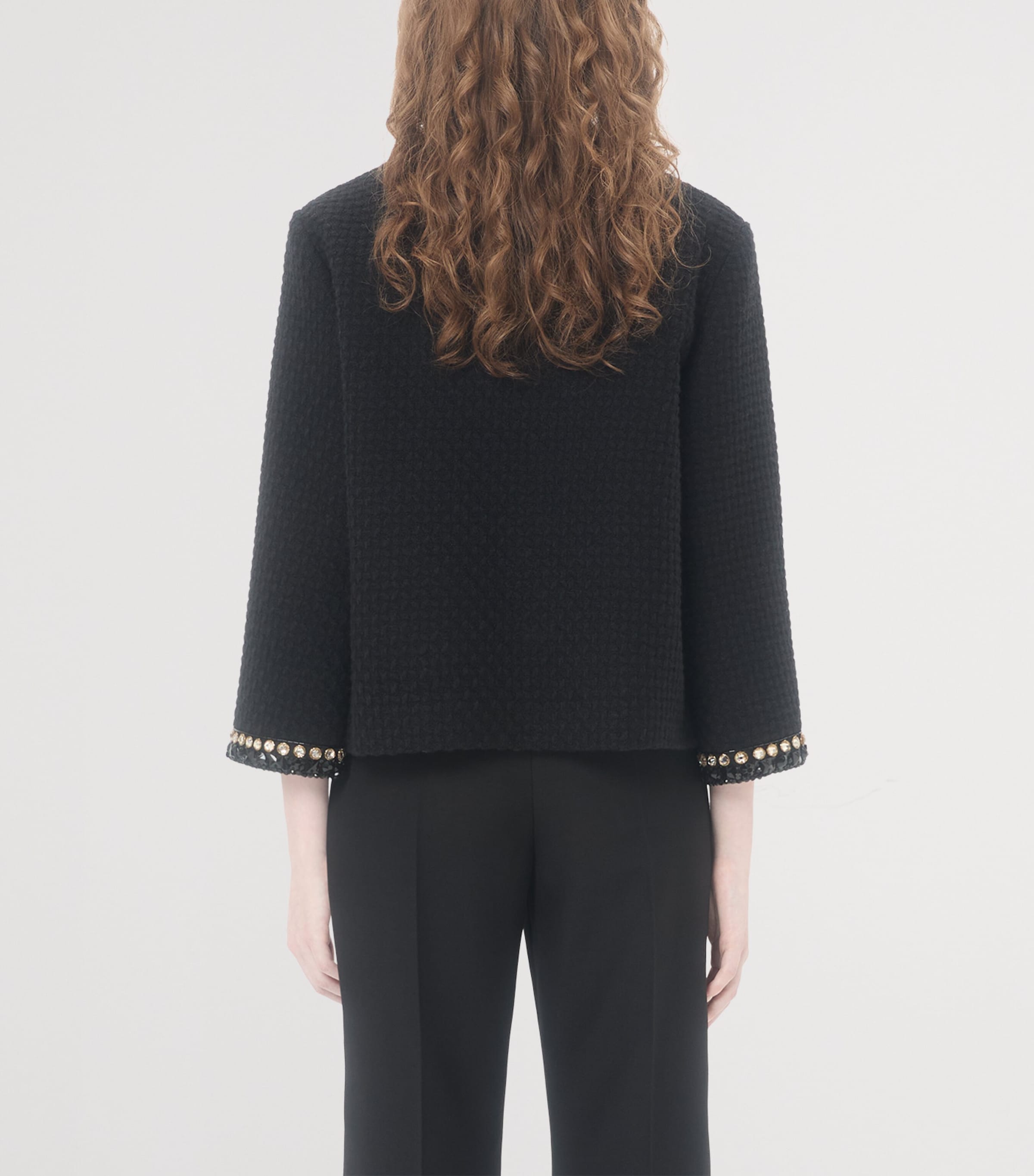 Wool-Blend Embellished Blazer 0NO Image 4