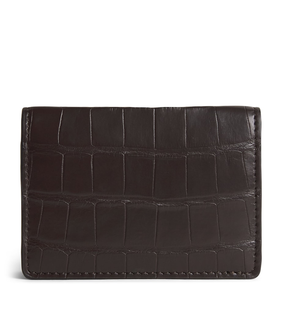 Elliot Rhodes Crocodile Leather Card Holder T Moro Image 1