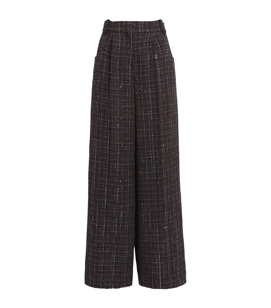 Tweed Tailored Trousers BROWN Image 1