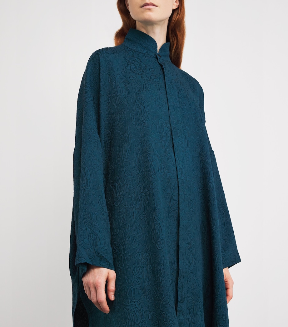 Silk Stand-Collar Shirt TEALDARK Image 6