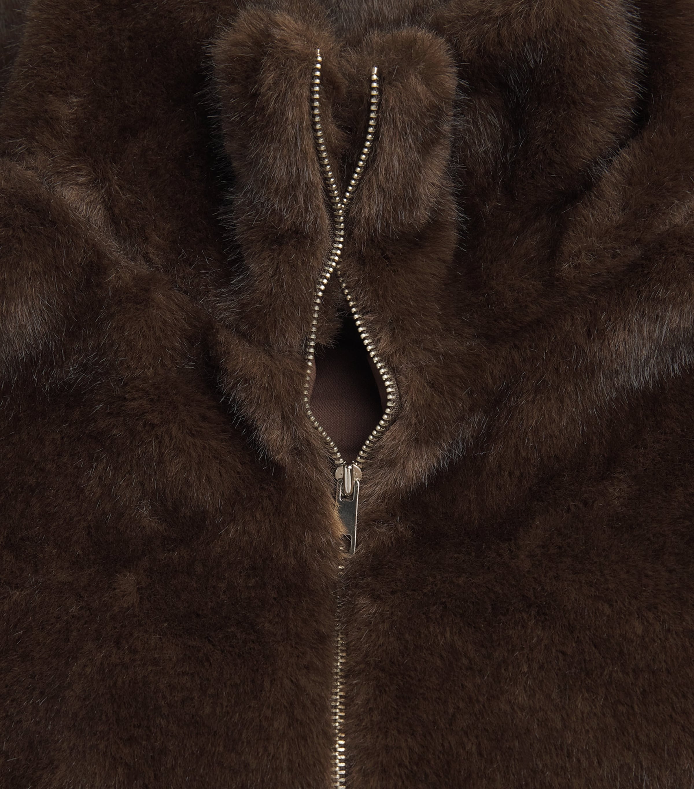 Source Unknown Womens Faux Fur Anorak Sweatshirt Br Image 6