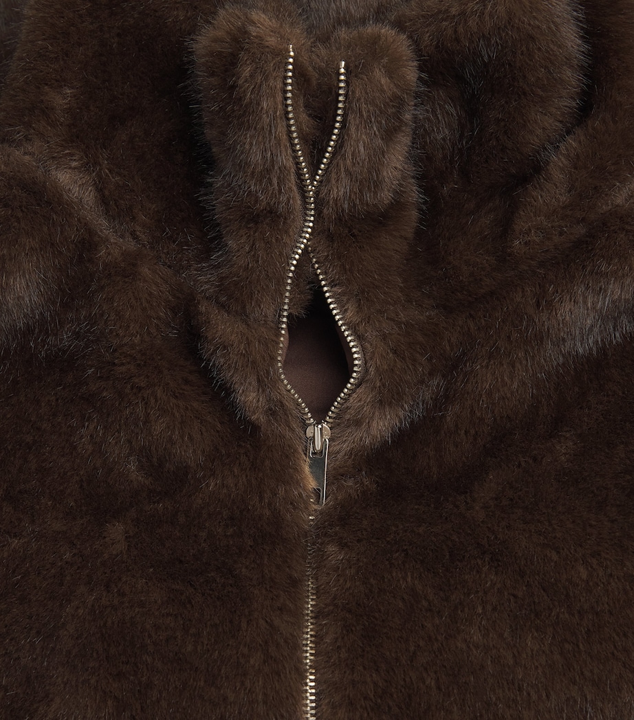 Source Unknown Womens Faux Fur Anorak Sweatshirt Br Image 6