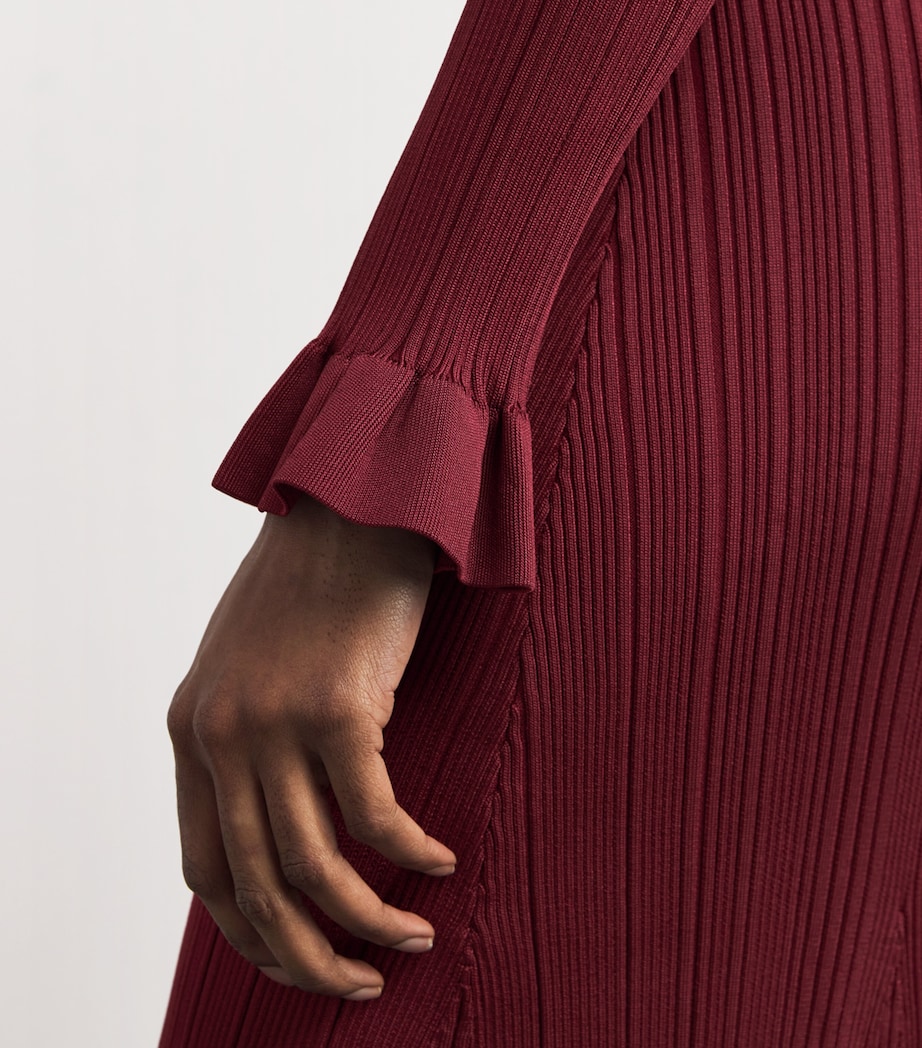 Rib-Knit Midi Dress BURGUNDY Image 6
