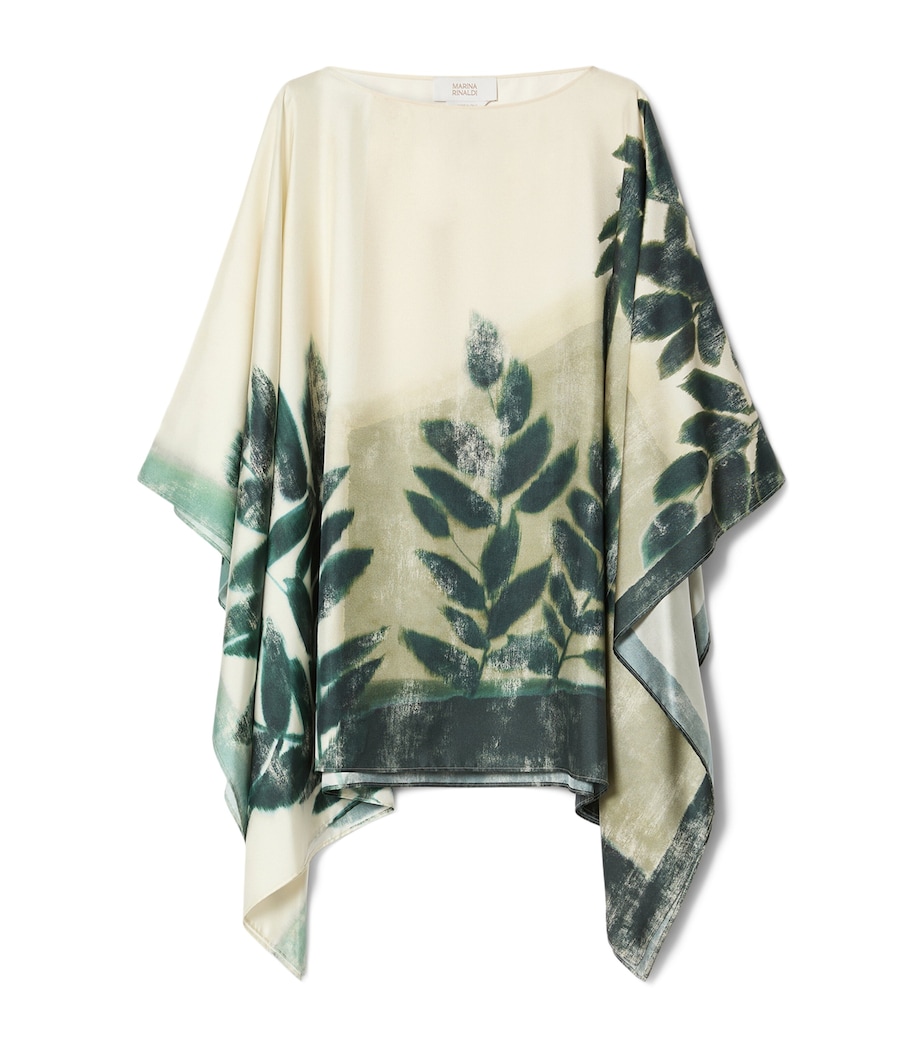 Marina Rinaldi Womens Silk Twill Tunic Top Olive Green Image 1