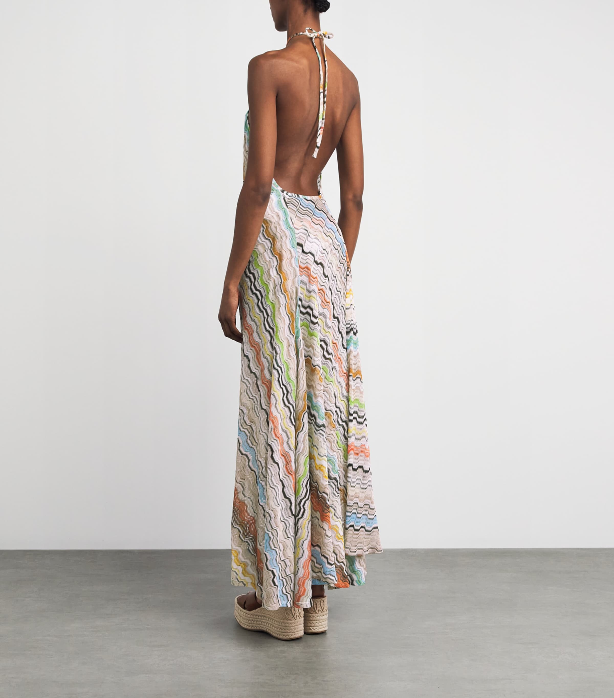 Missoni Womens Zigzag Halterneck Maxi Dress Smsnp Multicolor Image 4