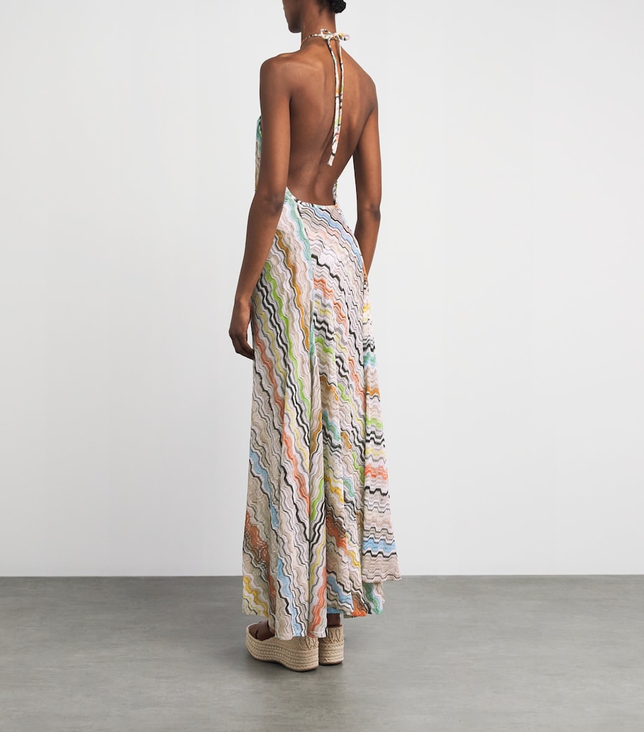 Missoni Womens Zigzag Halterneck Maxi Dress Smsnp Multicolor Image 4