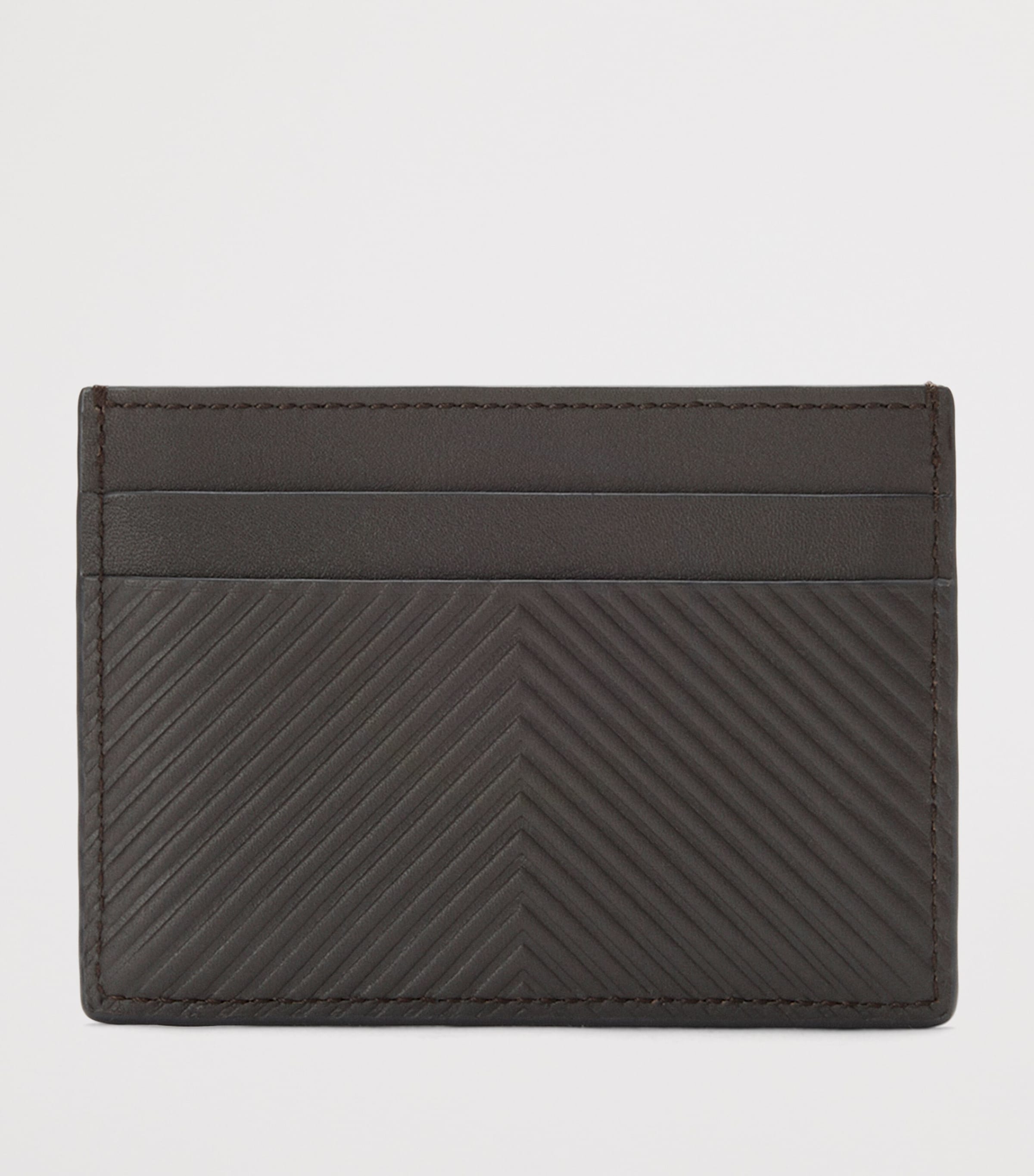 Leather Chevron Card Holder DARK GREY Image 2